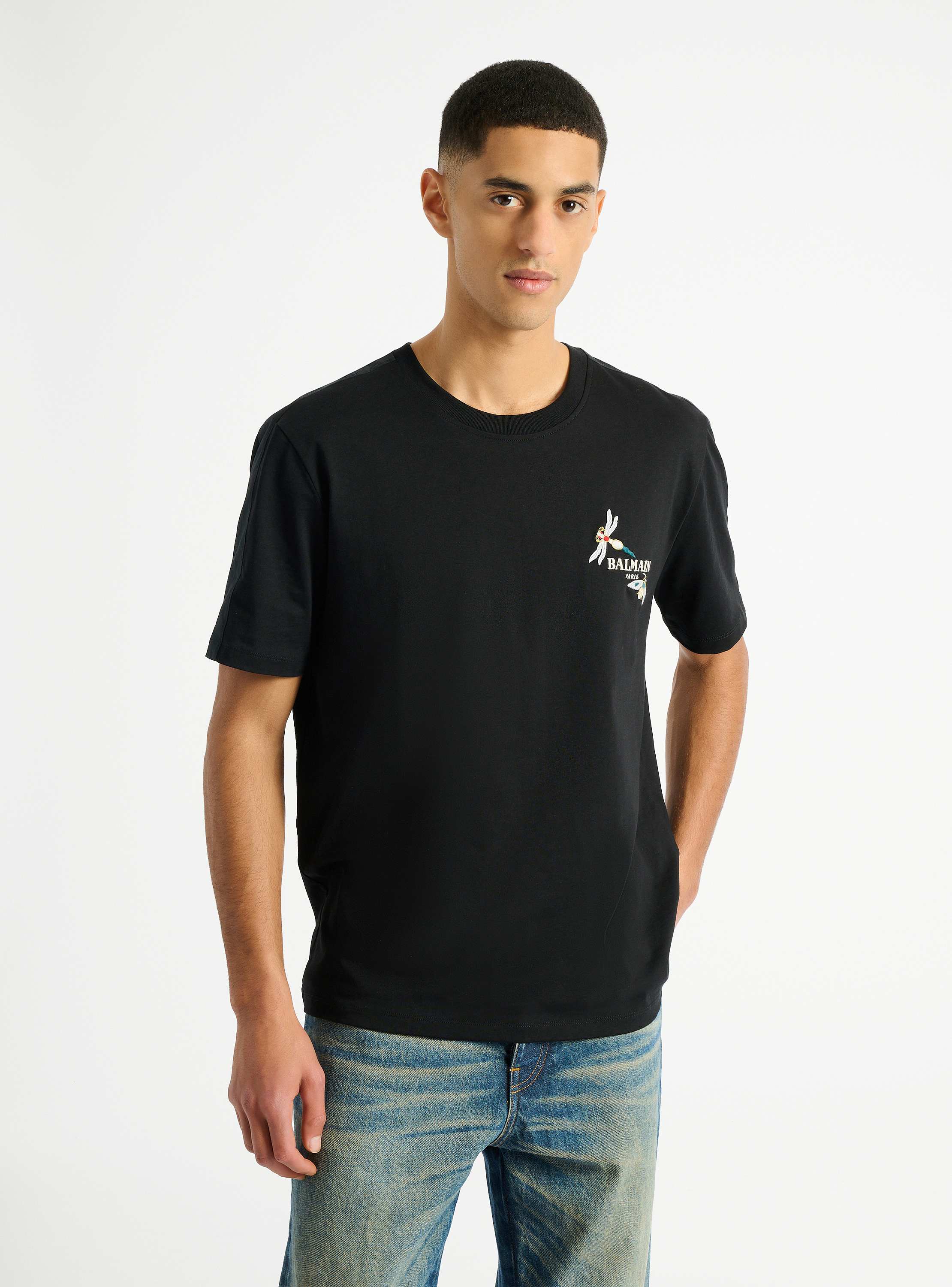 Besticktes Balmain Insect T-Shirt