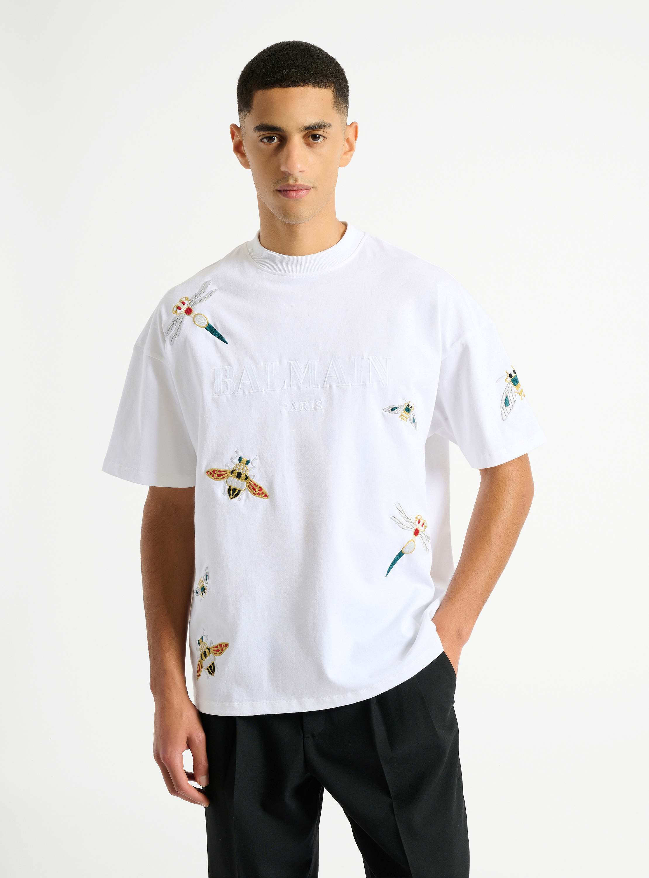 Embroidered Balmain Insect T-shirt