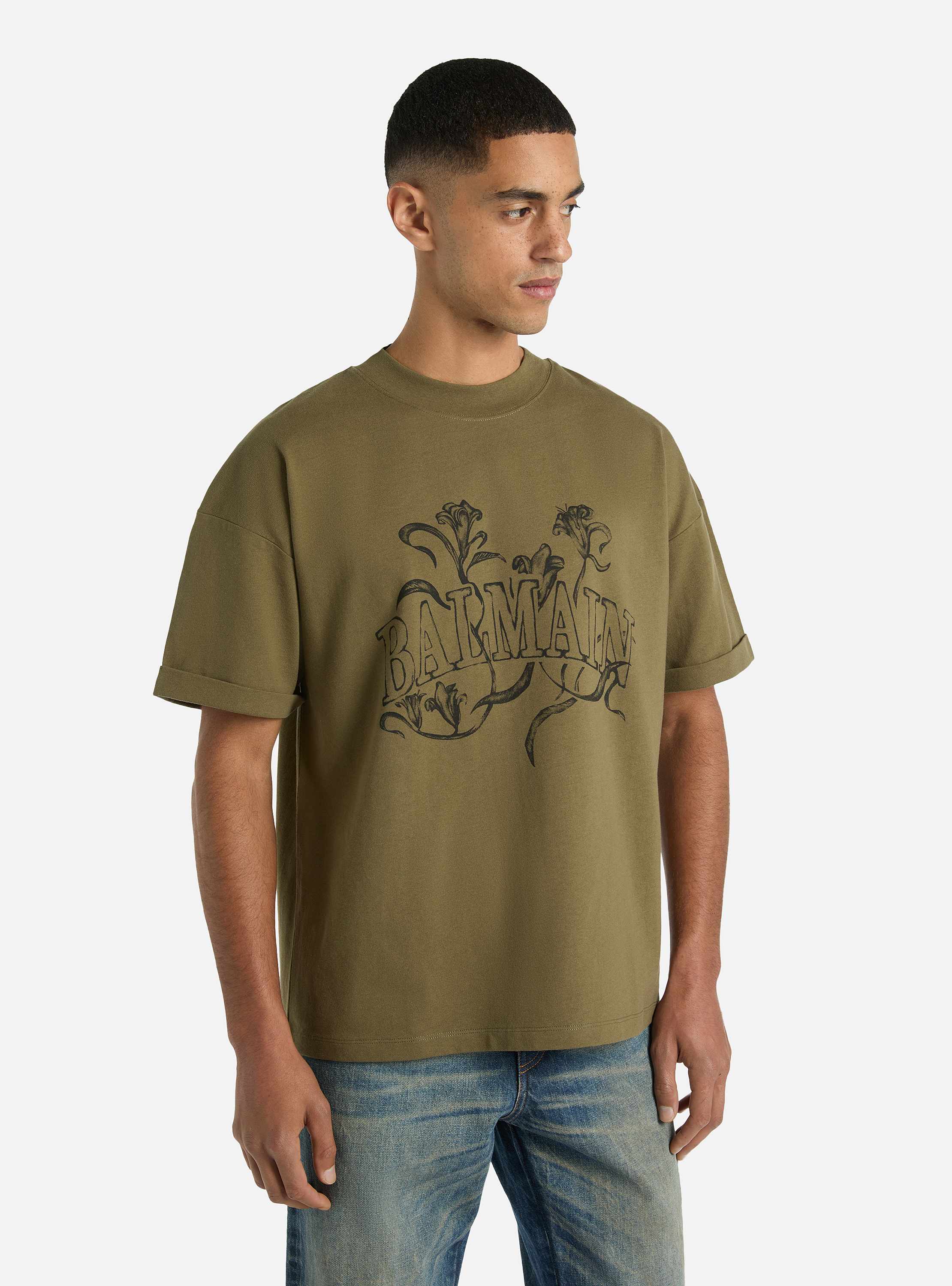 Printed Balmain Bloom T-shirt