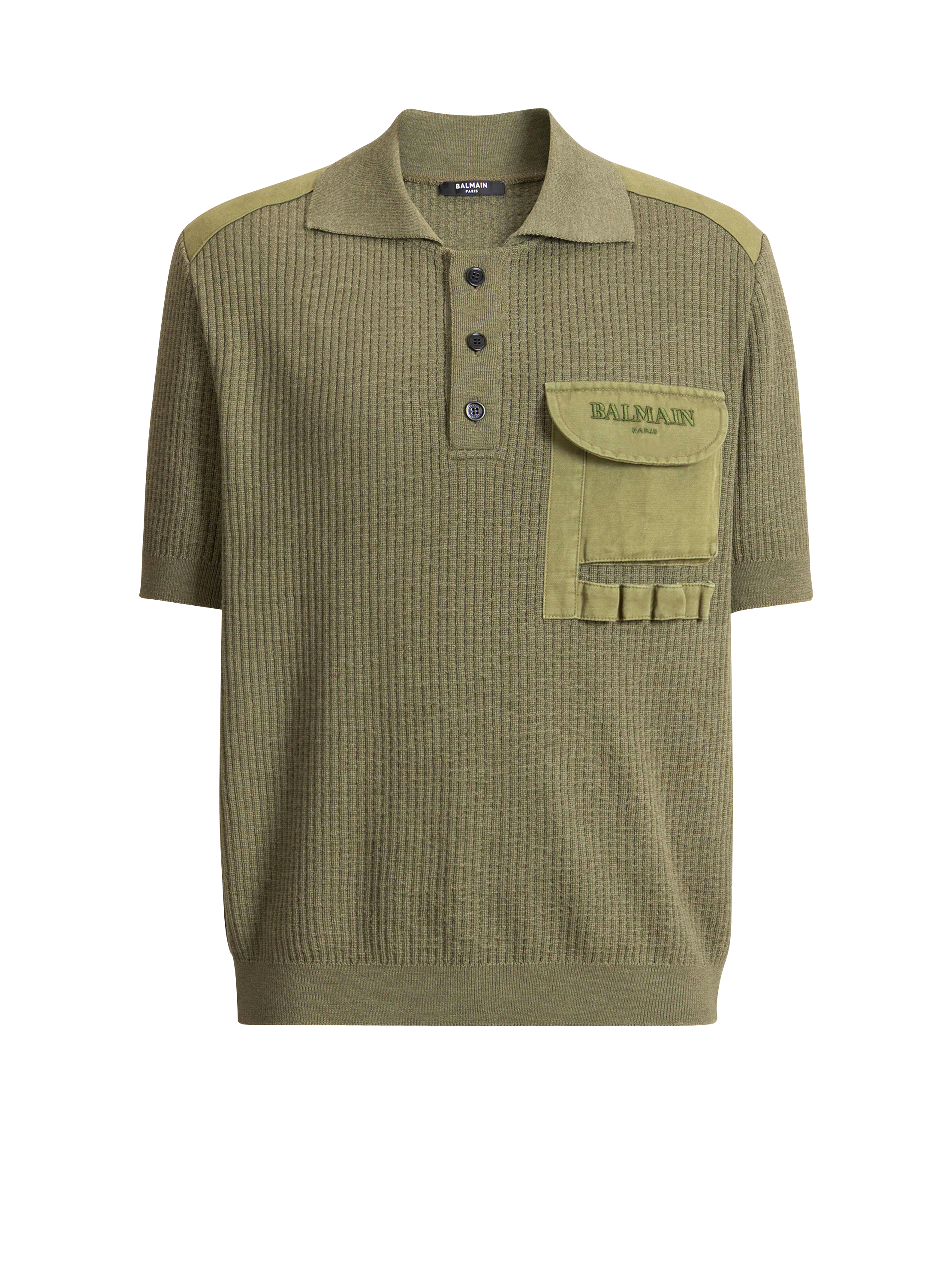 Balmain Vintage Utility ribbed knit polo