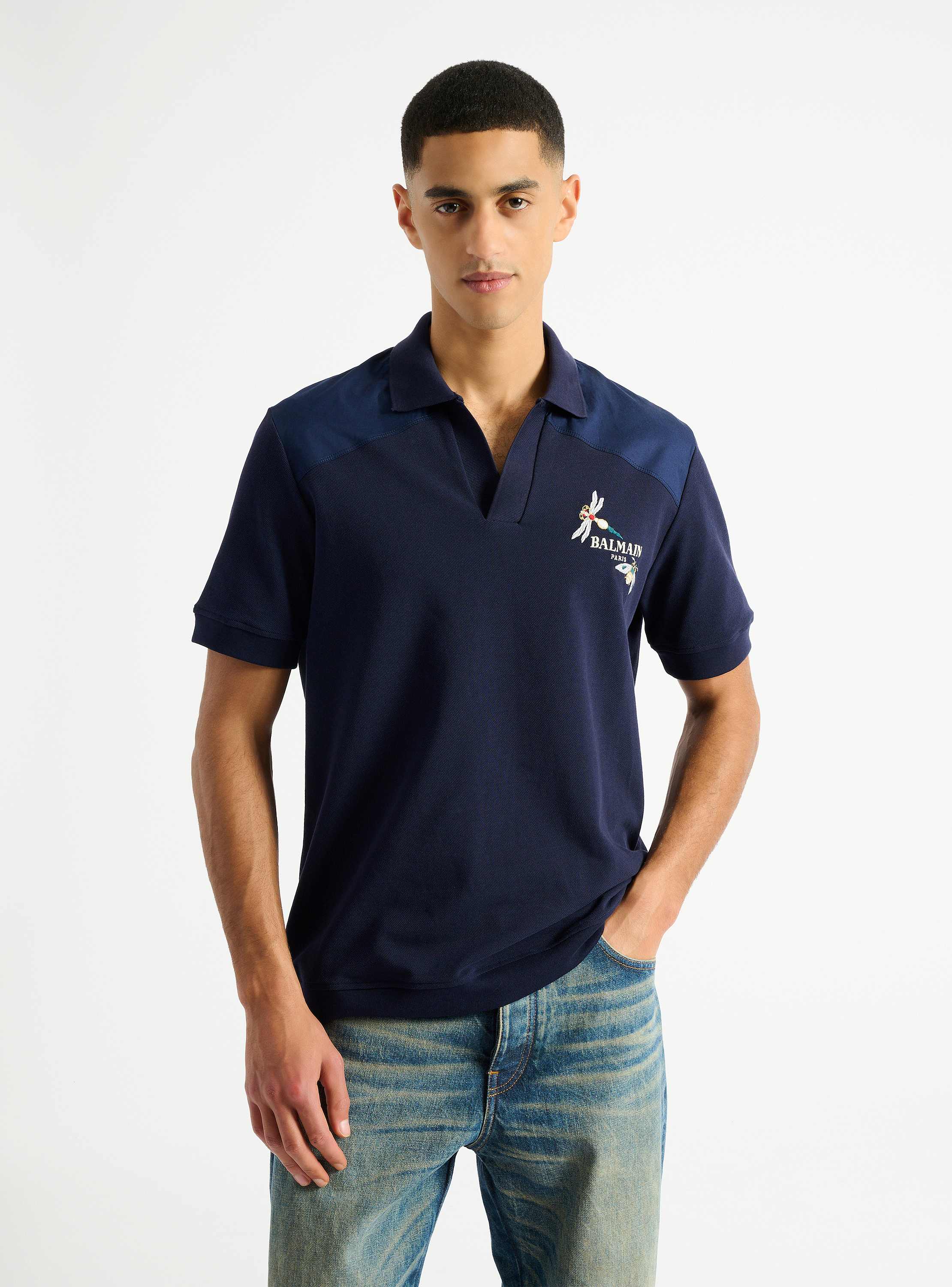 Polo Balmain Insect con bordado 