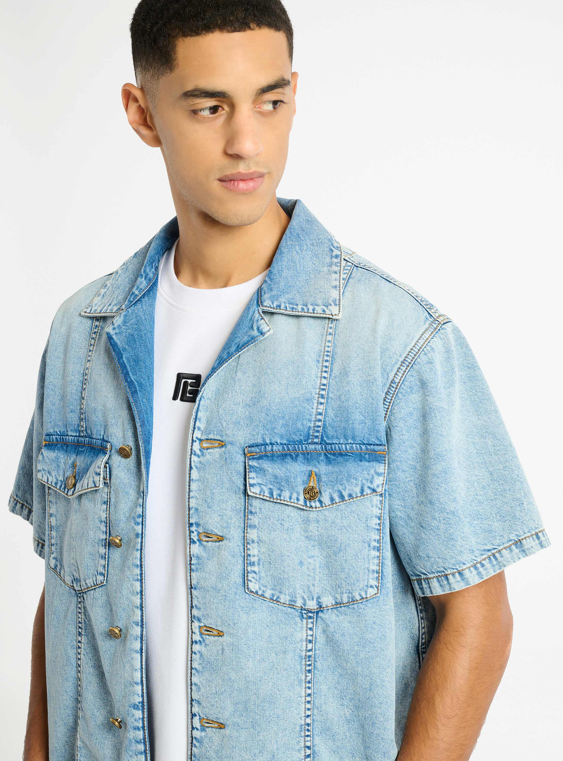 Light blue denim shirt
