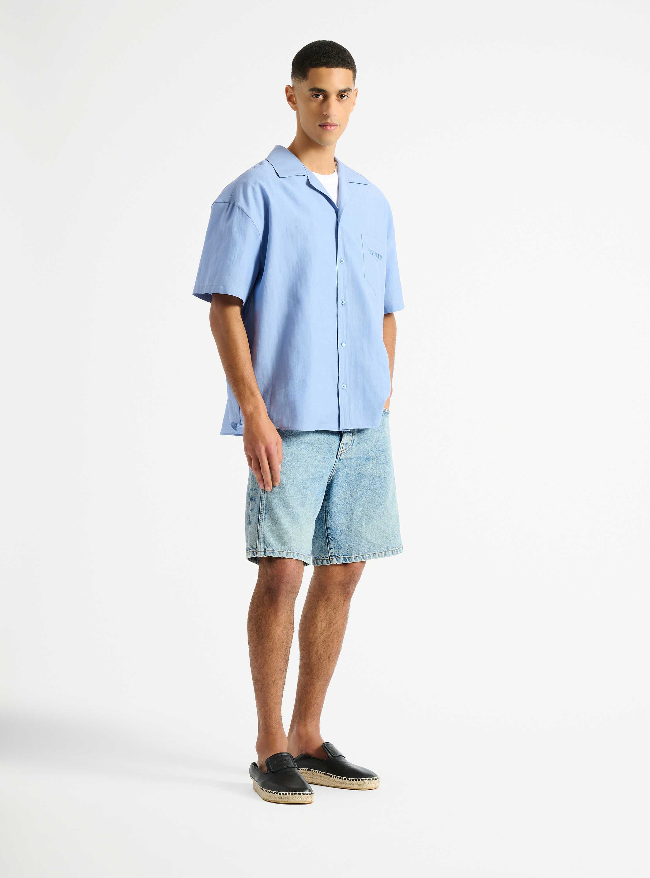 Balmain Vintage shirt in herringbone poplin