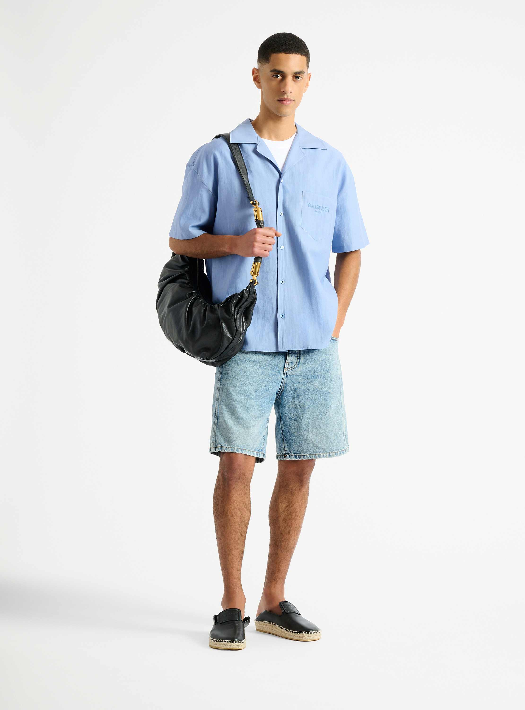 Balmain Vintage shirt in herringbone poplin