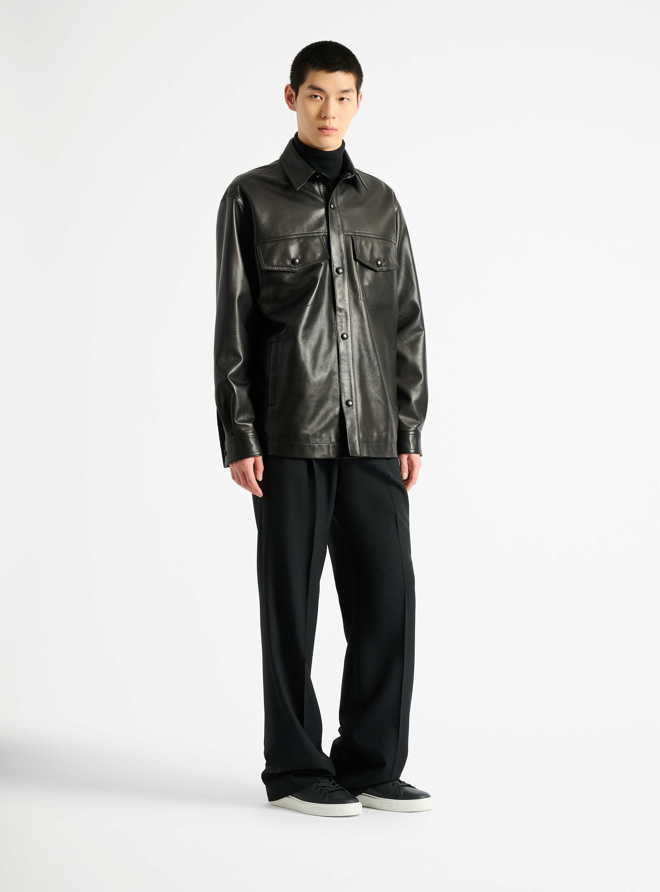 Leather overshirt