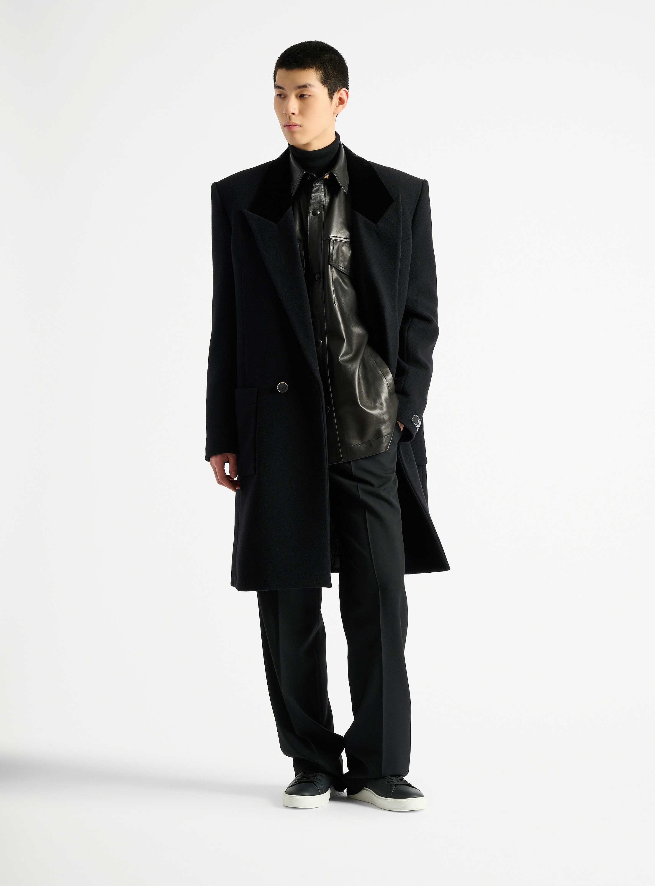 Leather overshirt