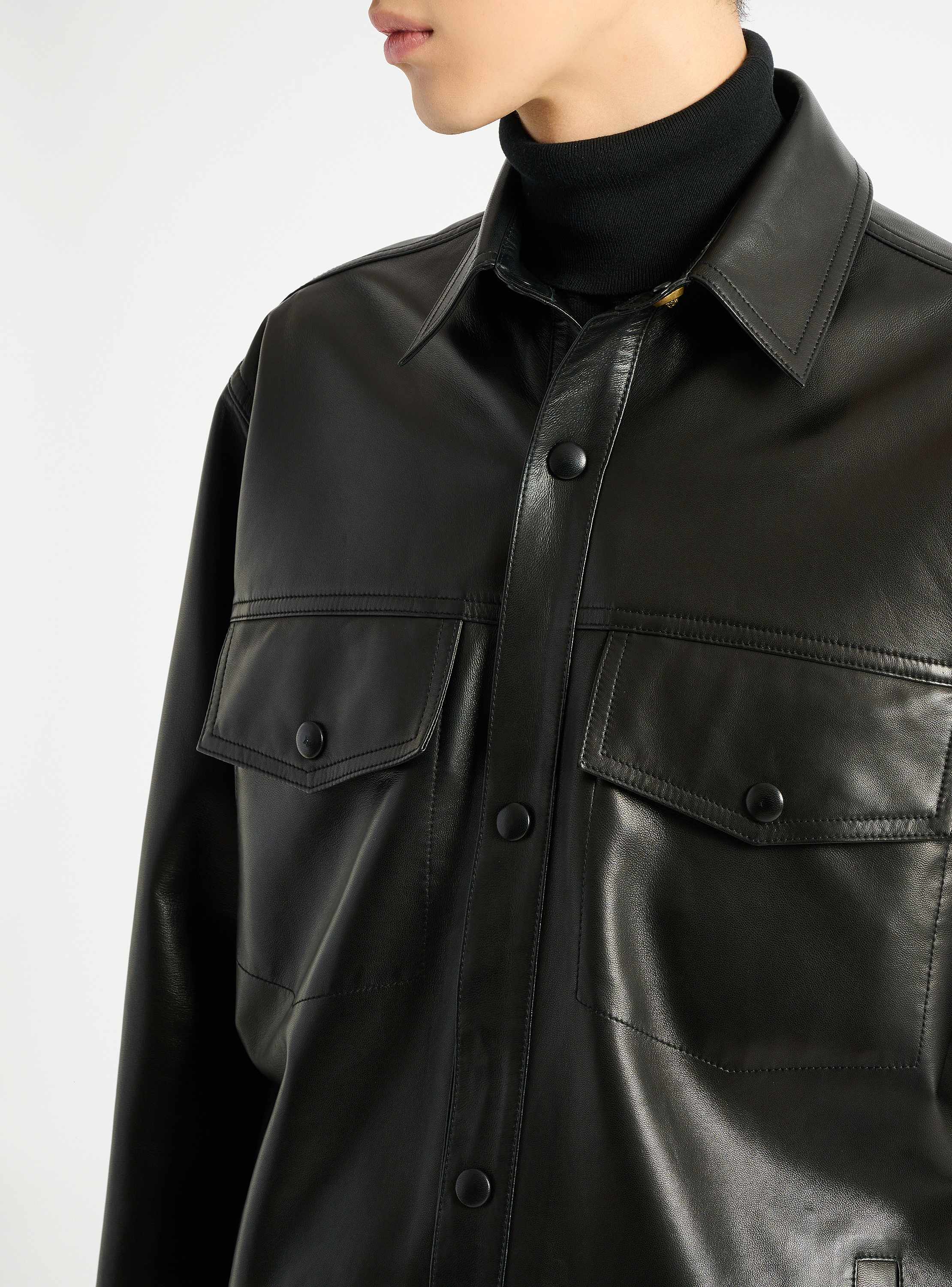 Leather overshirt