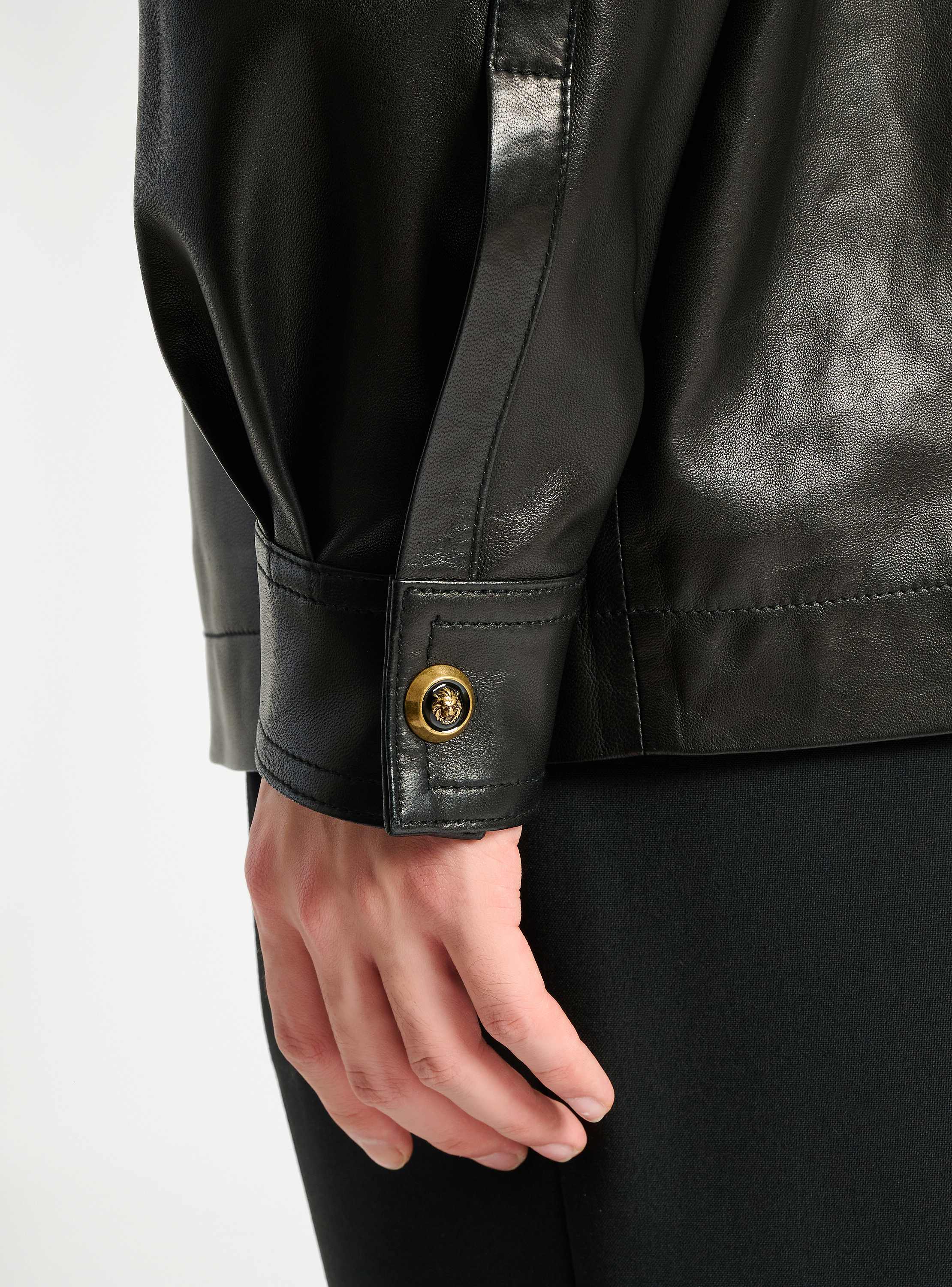 Leather overshirt