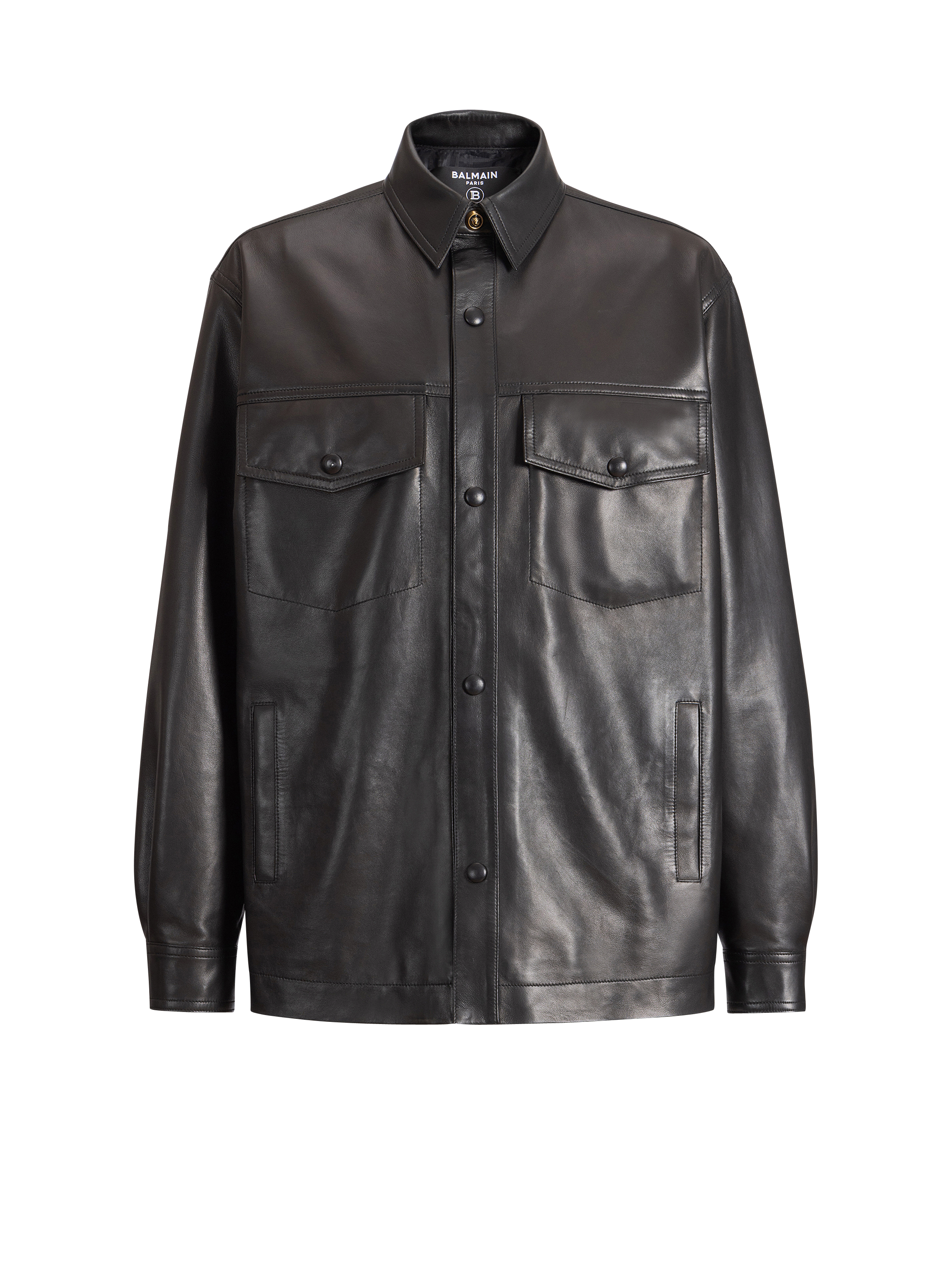 Leather overshirt