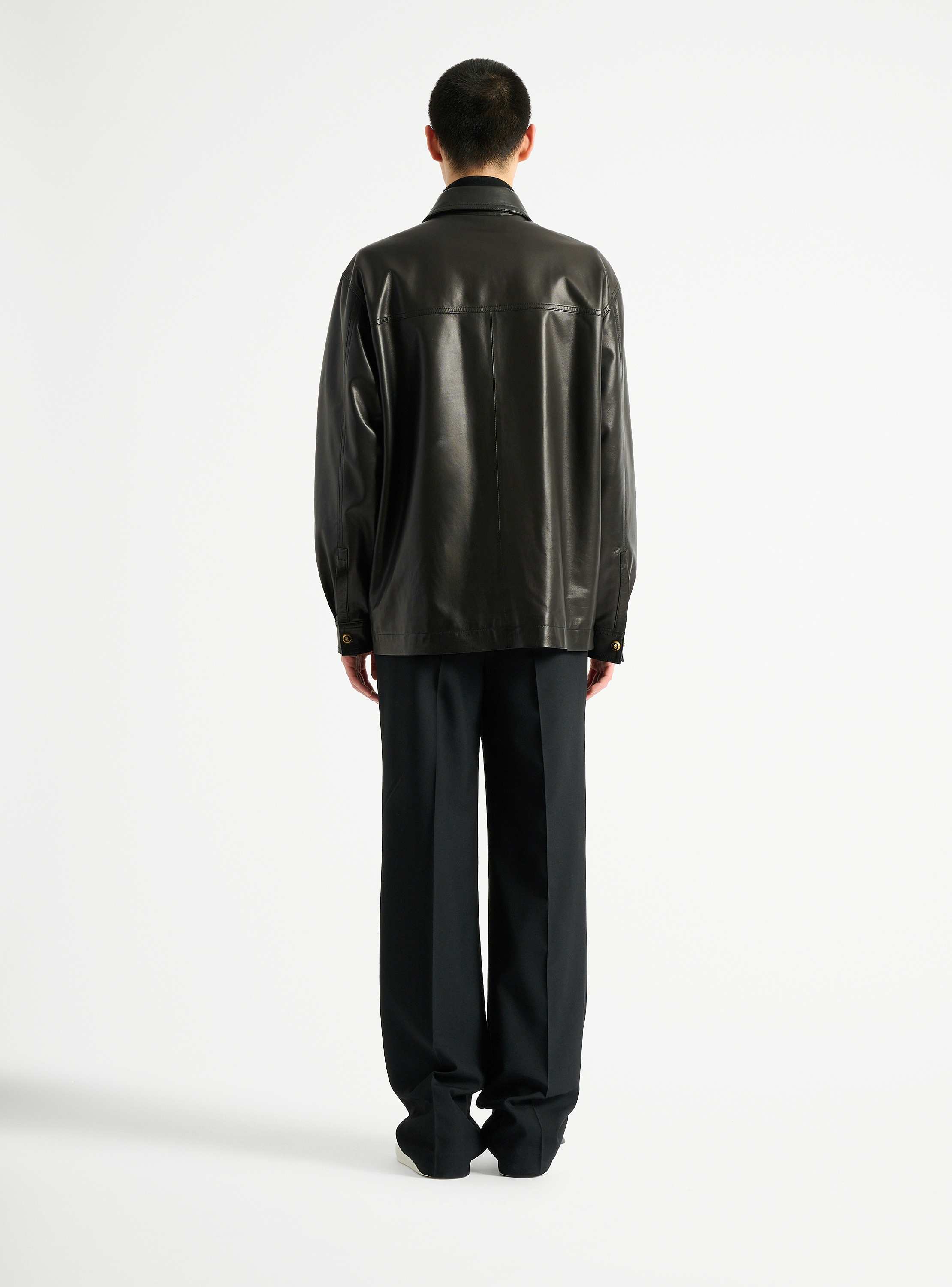 Leather overshirt