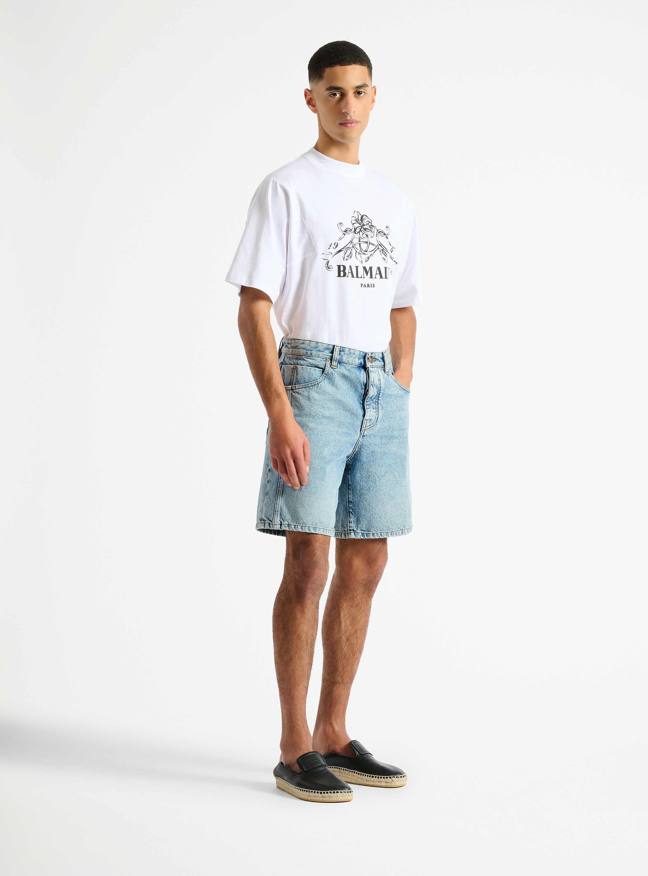 Light blue denim Bermuda shorts