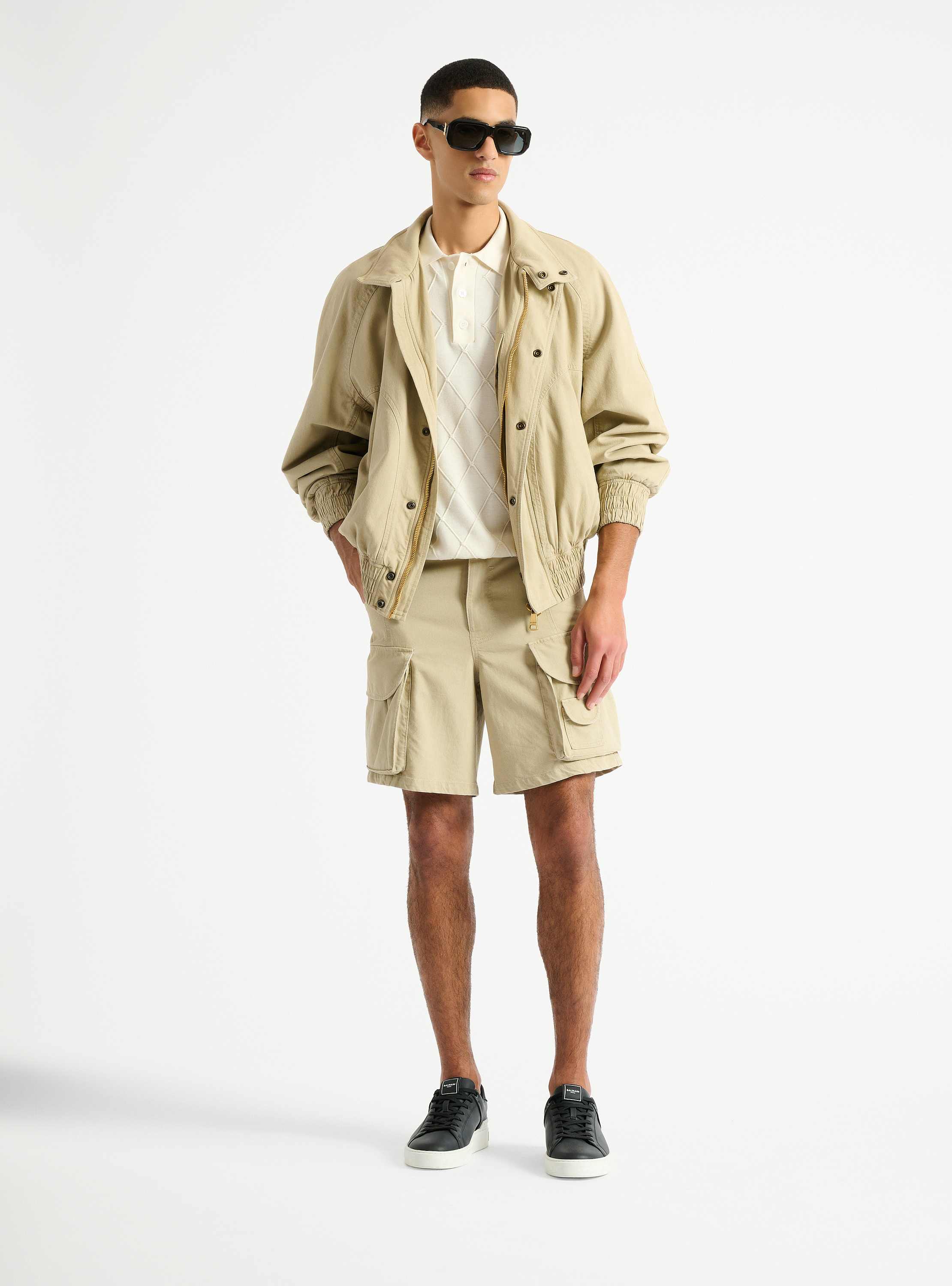 Cotton cargo Bermuda shorts