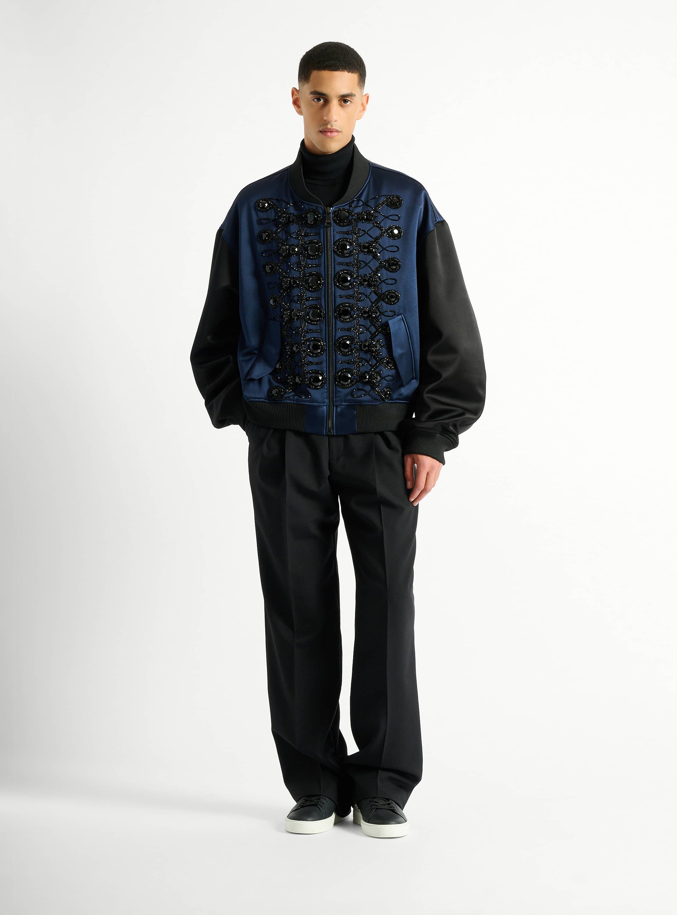 Wool trousers with elasticated waist
