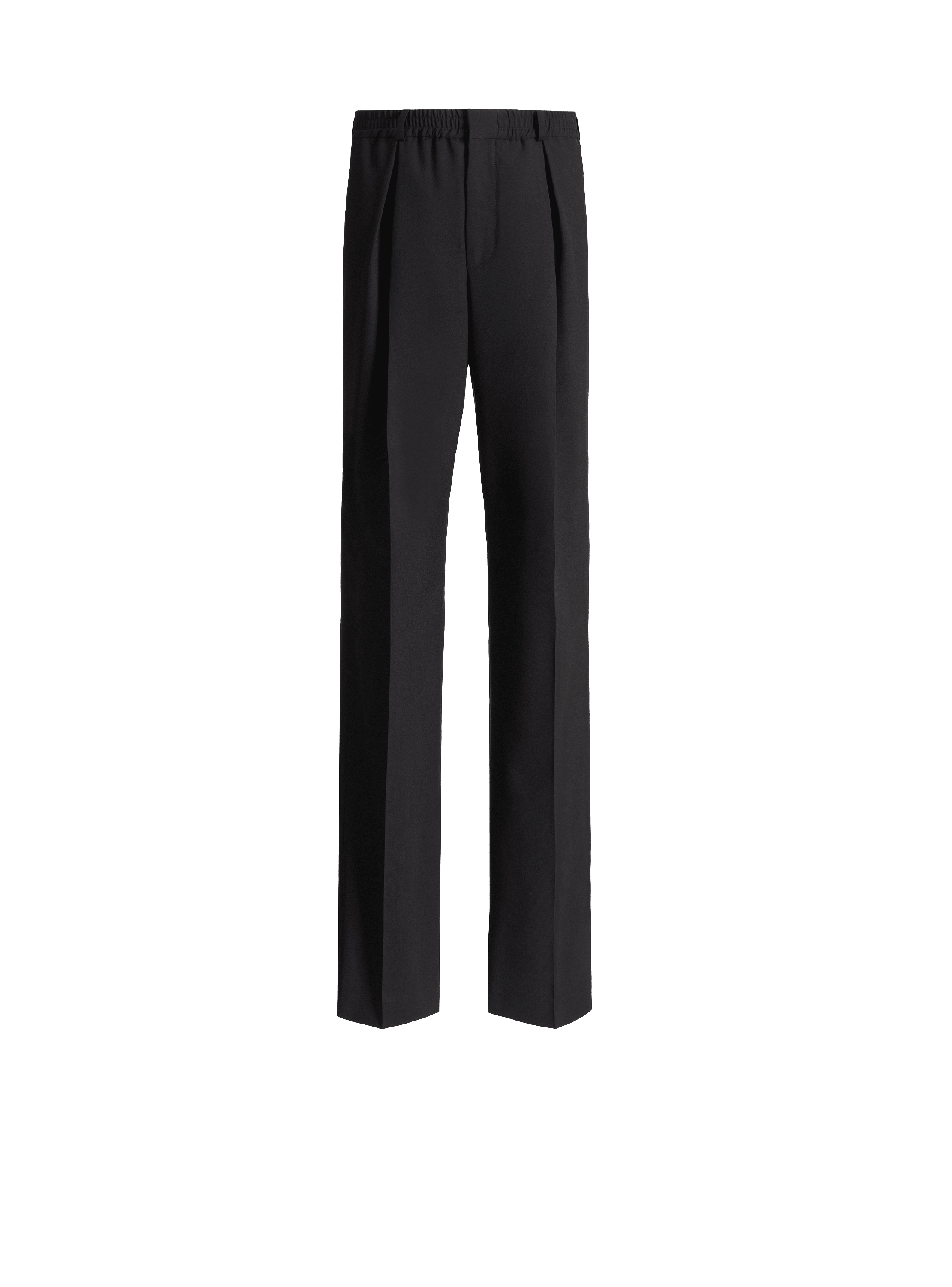 Wool trousers with elasticated waist