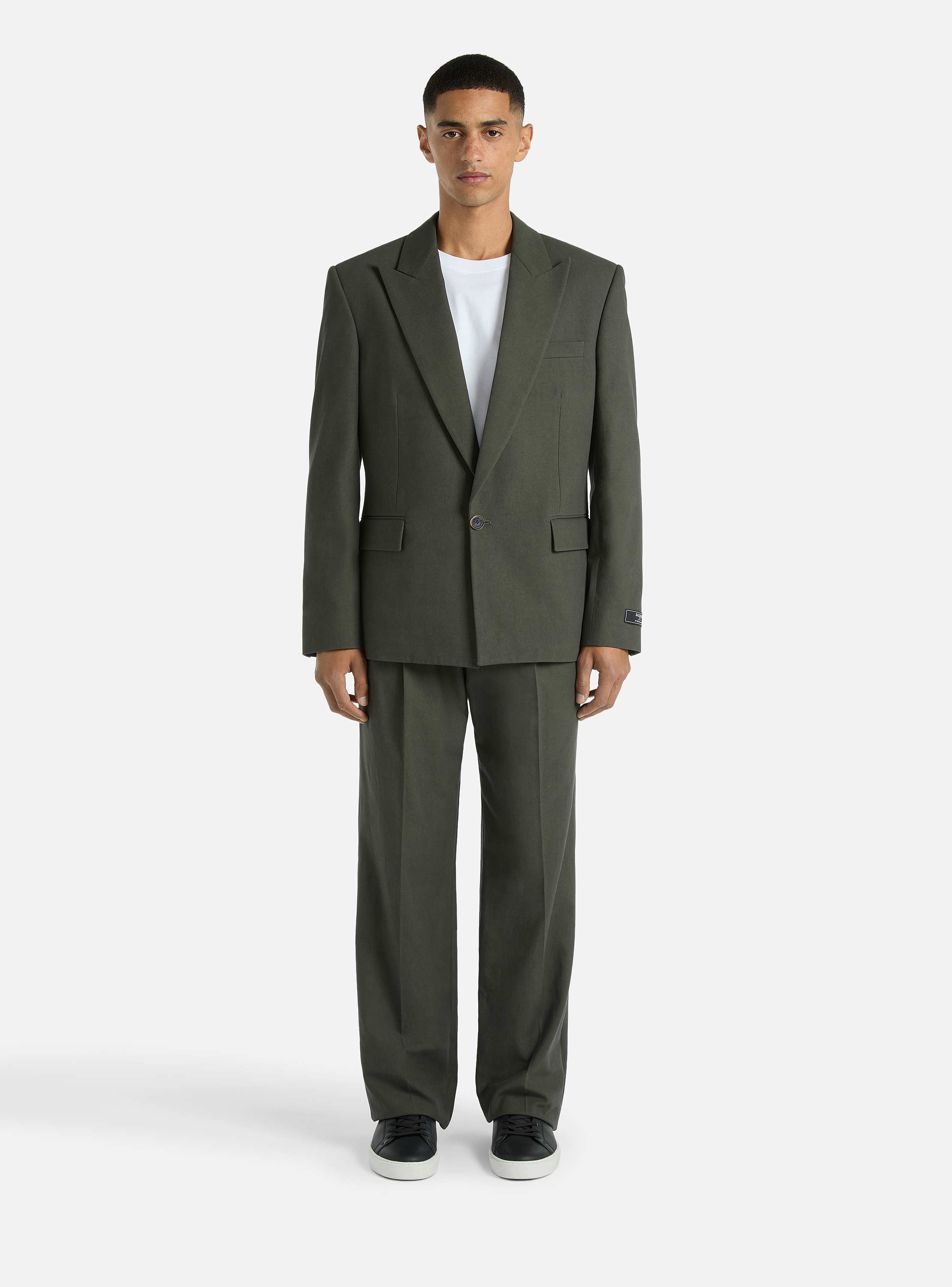Cotton twill 1-button jacket