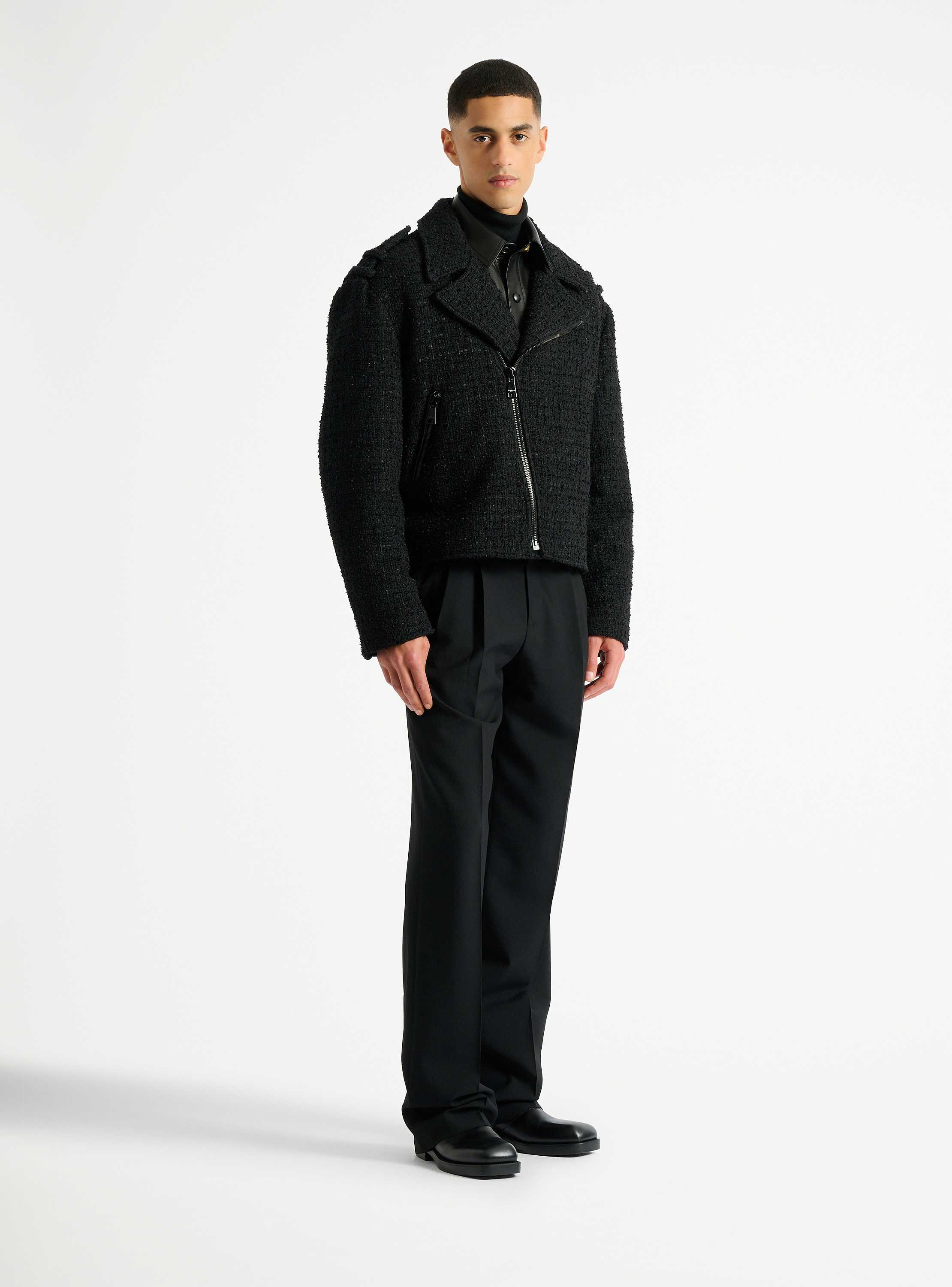 Tweed biker jacket