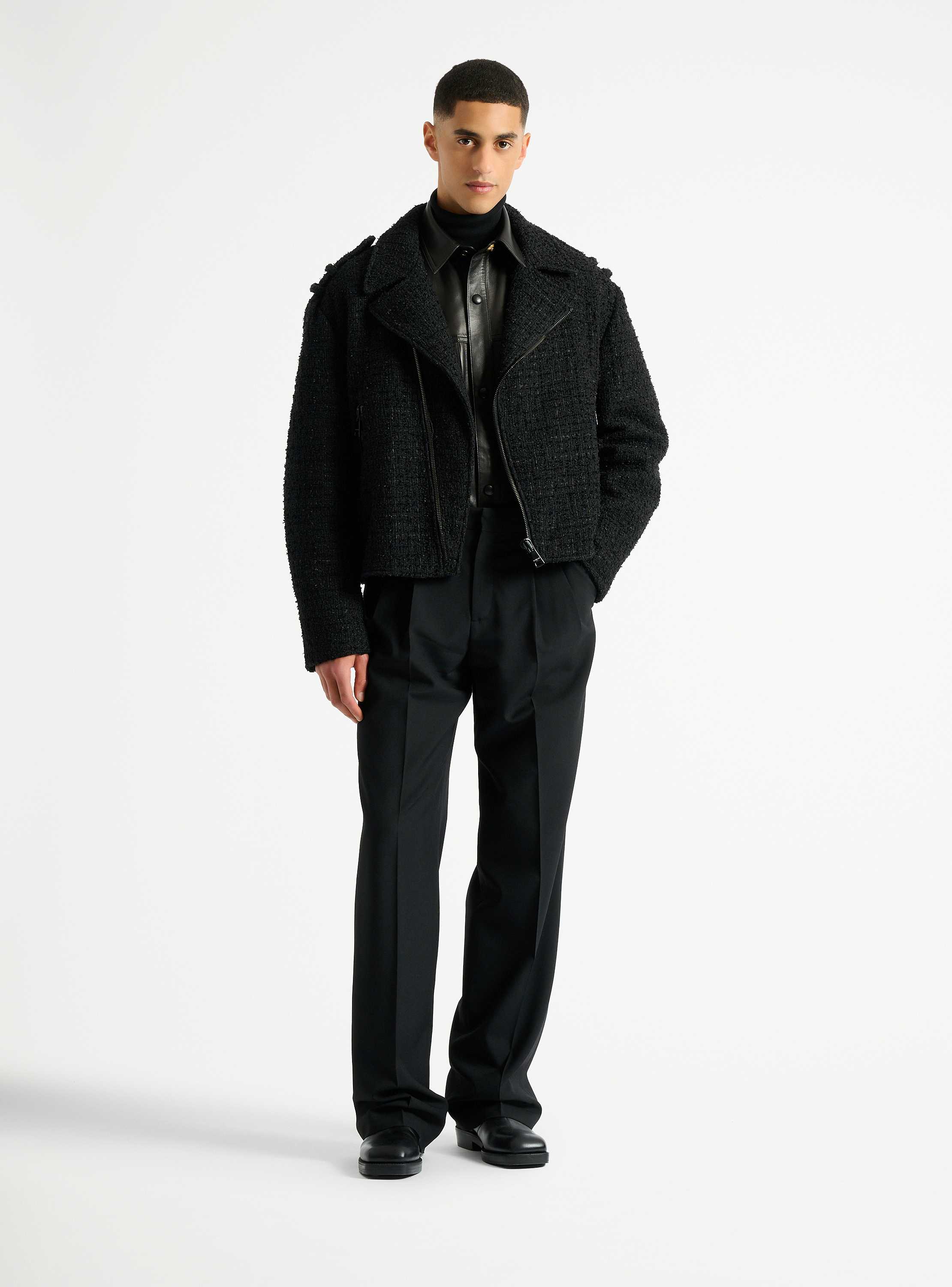 Tweed biker jacket