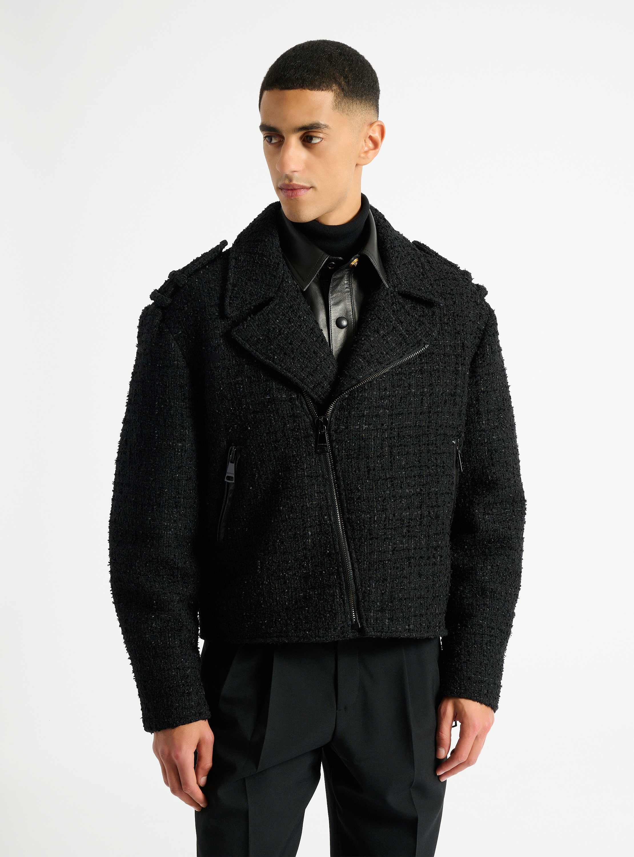 Tweed biker jacket