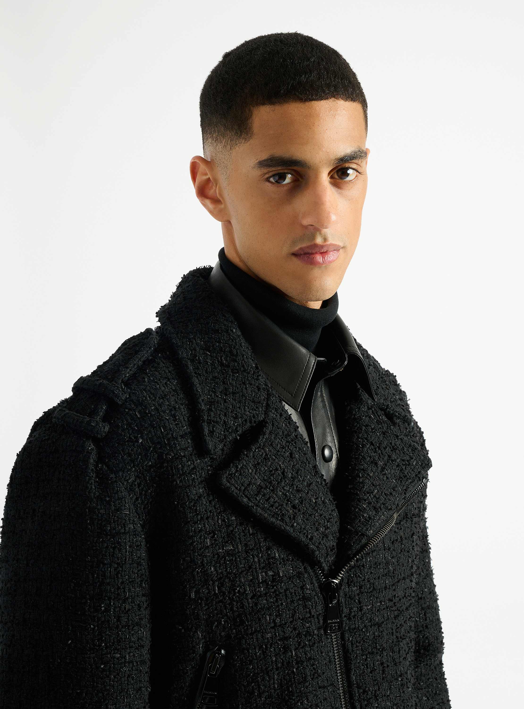 Tweed biker jacket