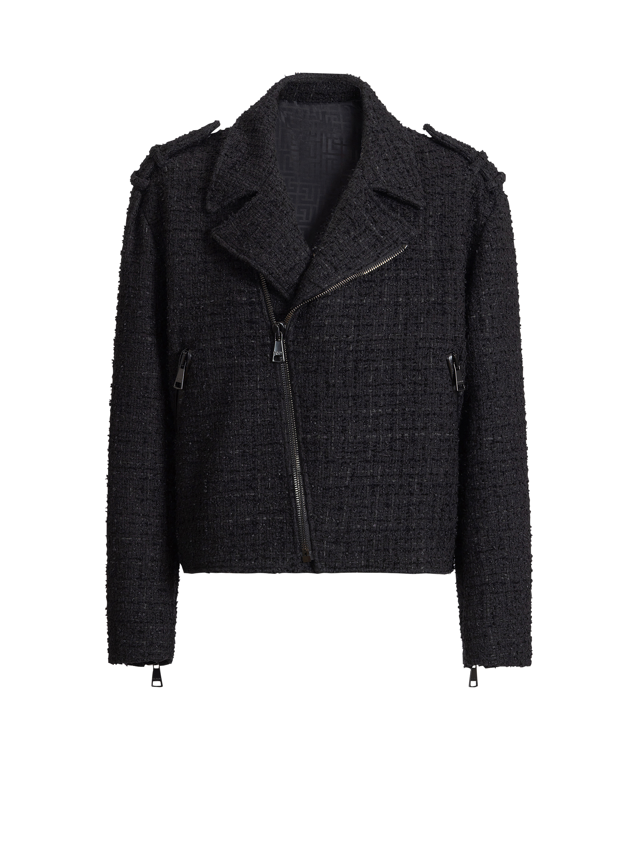 Tweed biker jacket