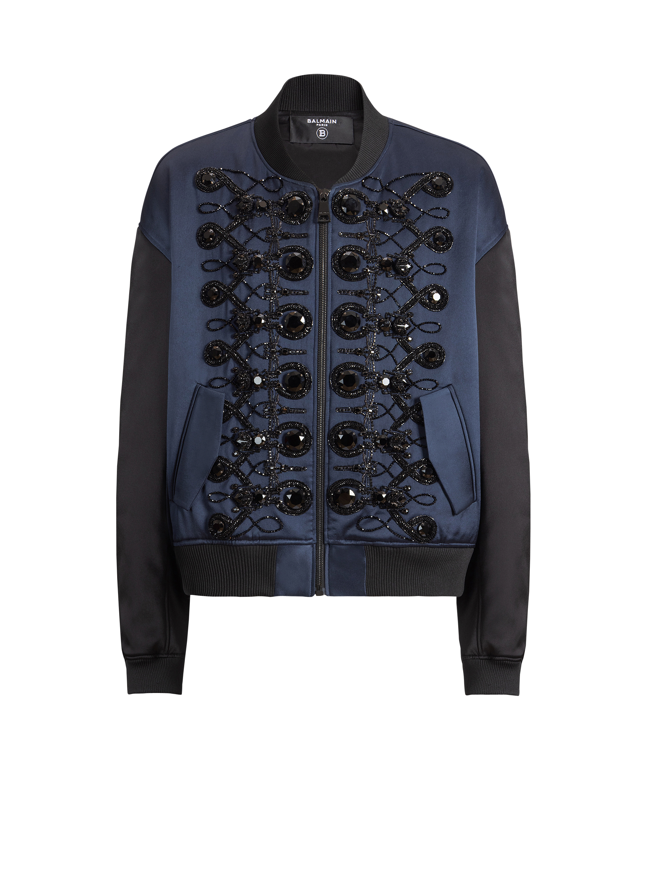 Satin military bomber jacket