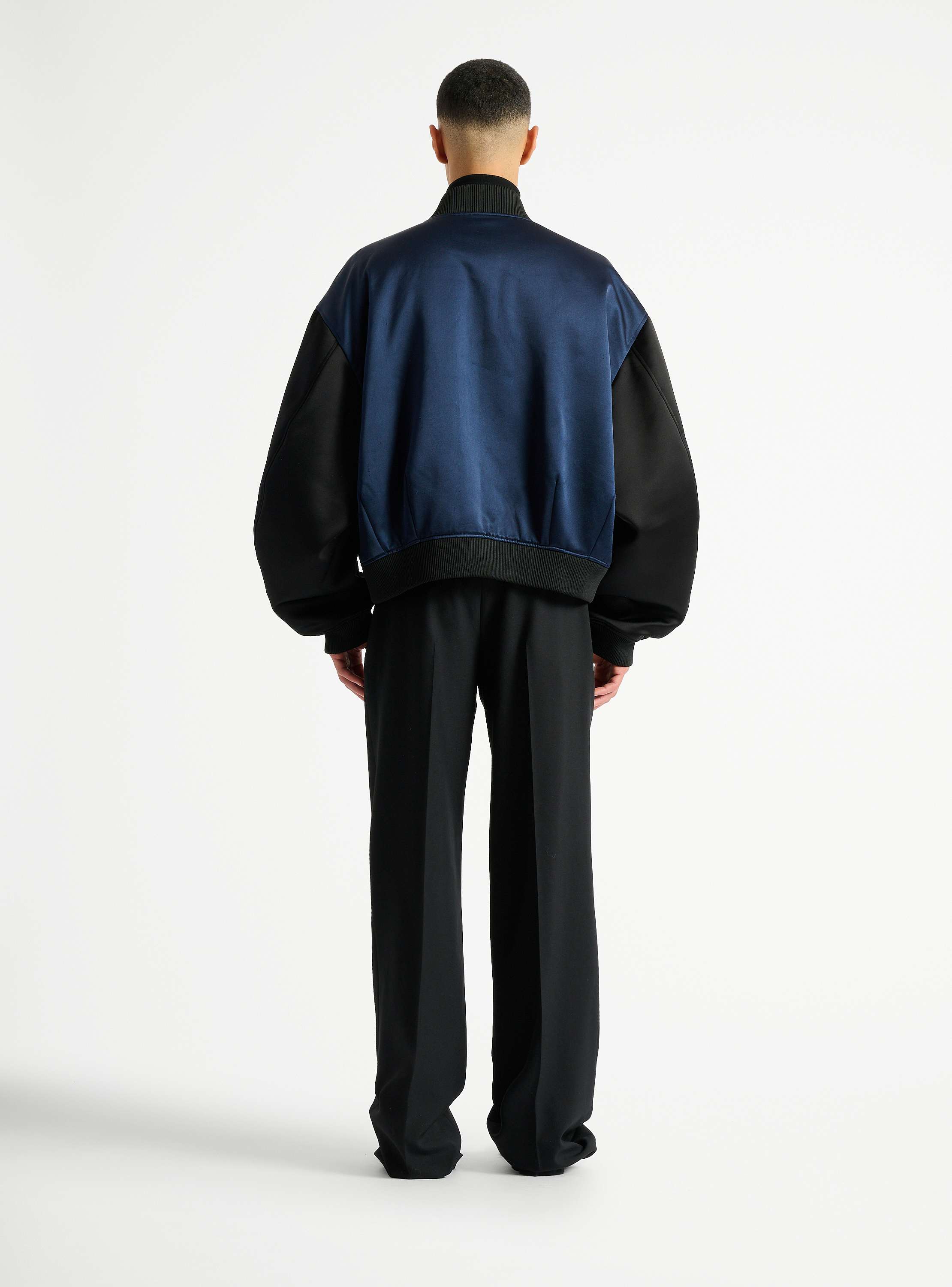 Satin military bomber jacket