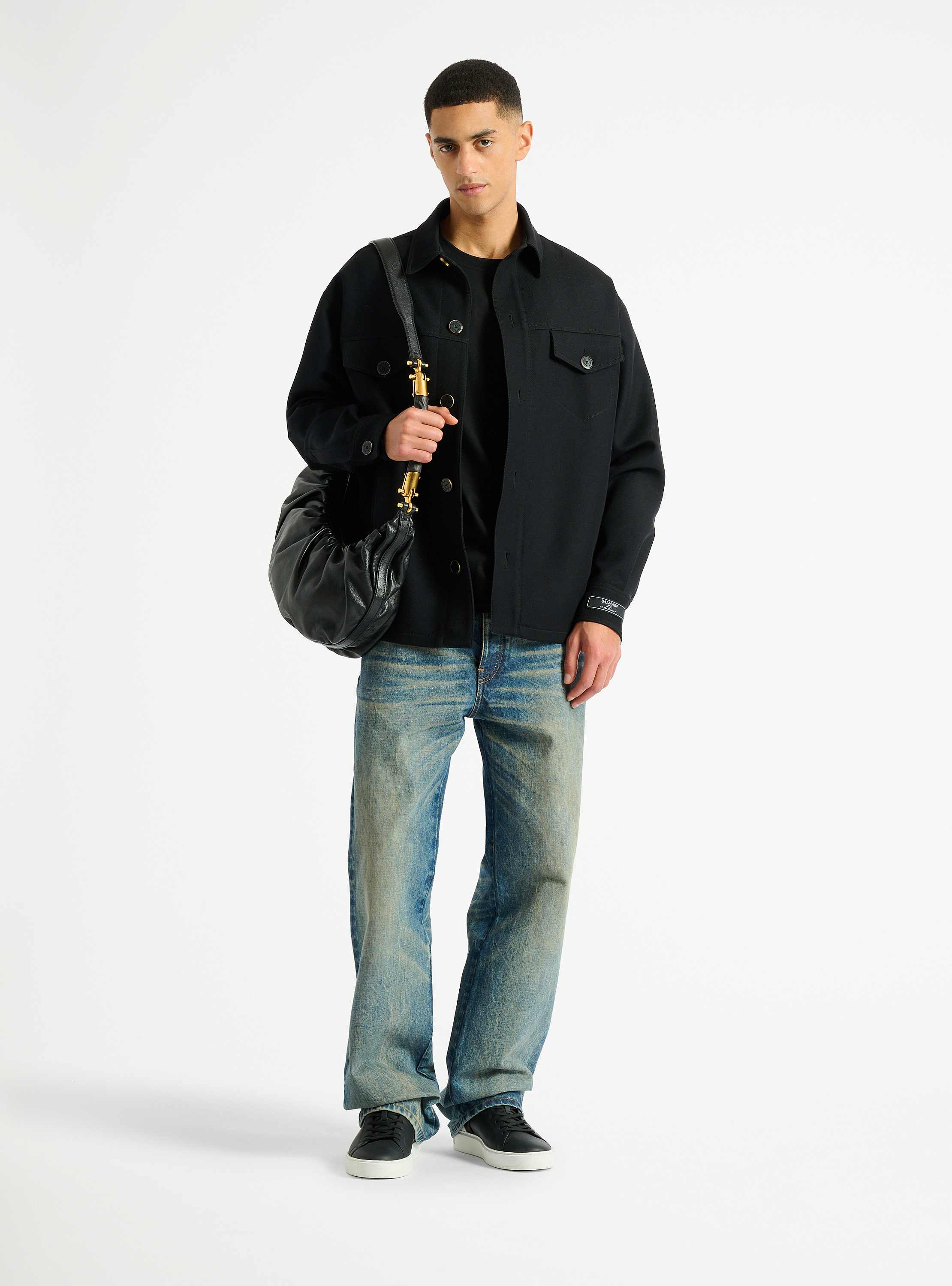 Wool twill overshirt