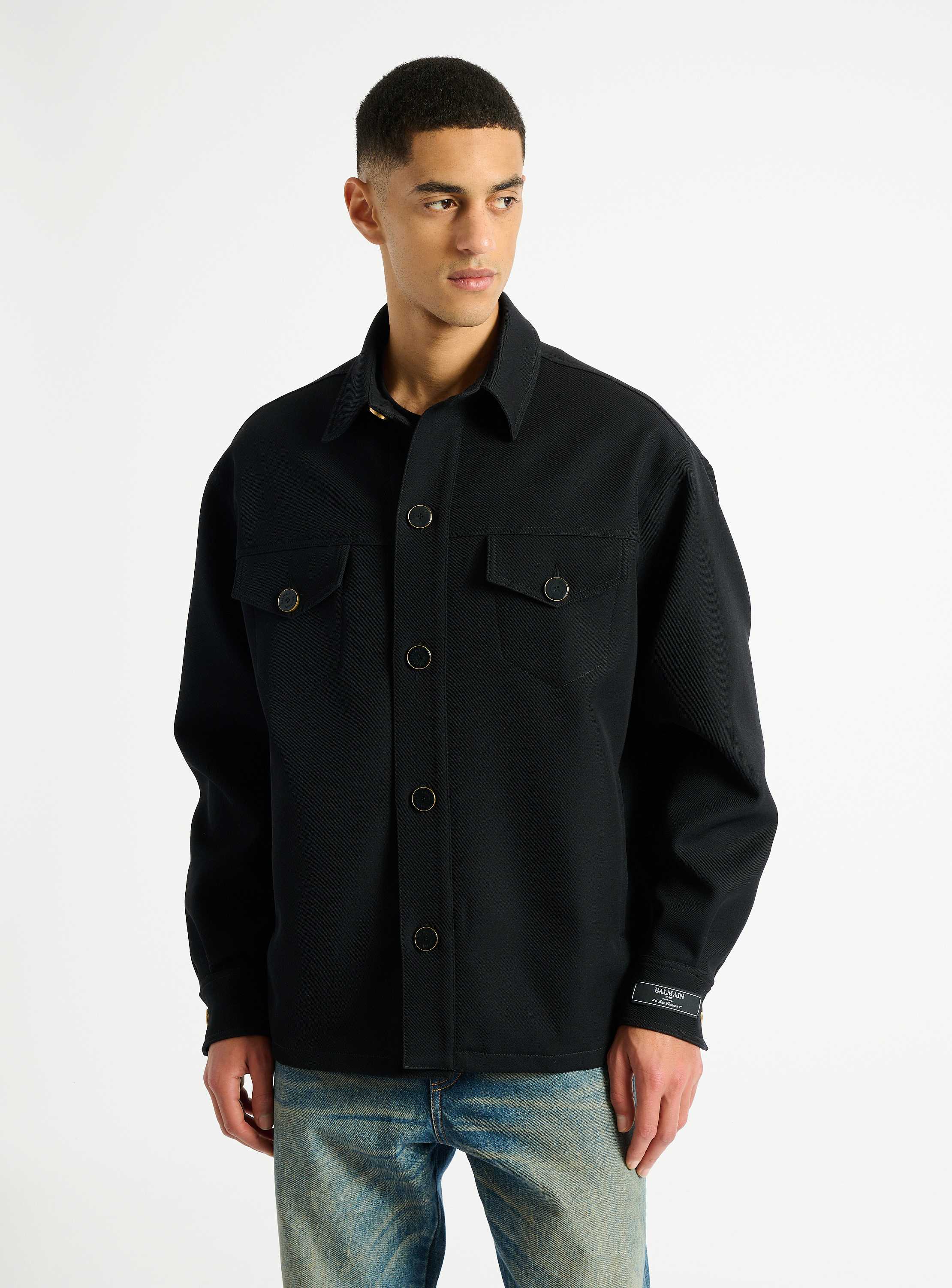 Wool twill overshirt