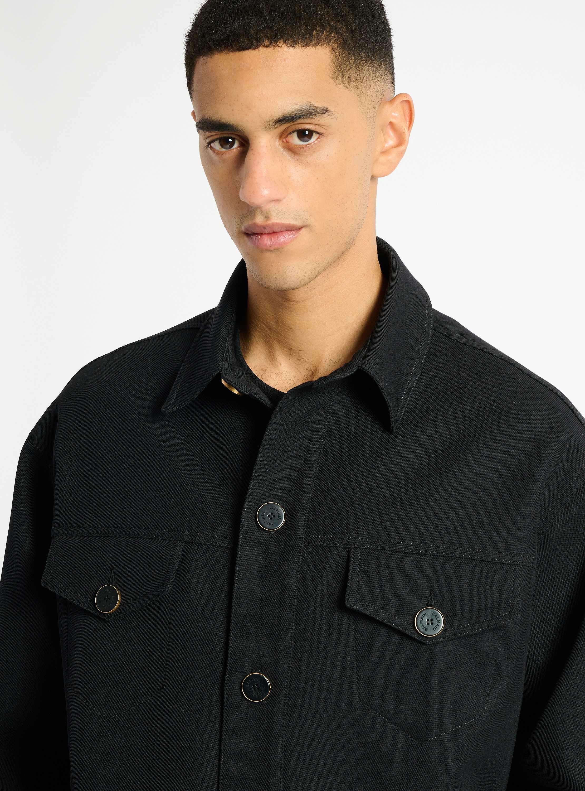 Wool twill overshirt