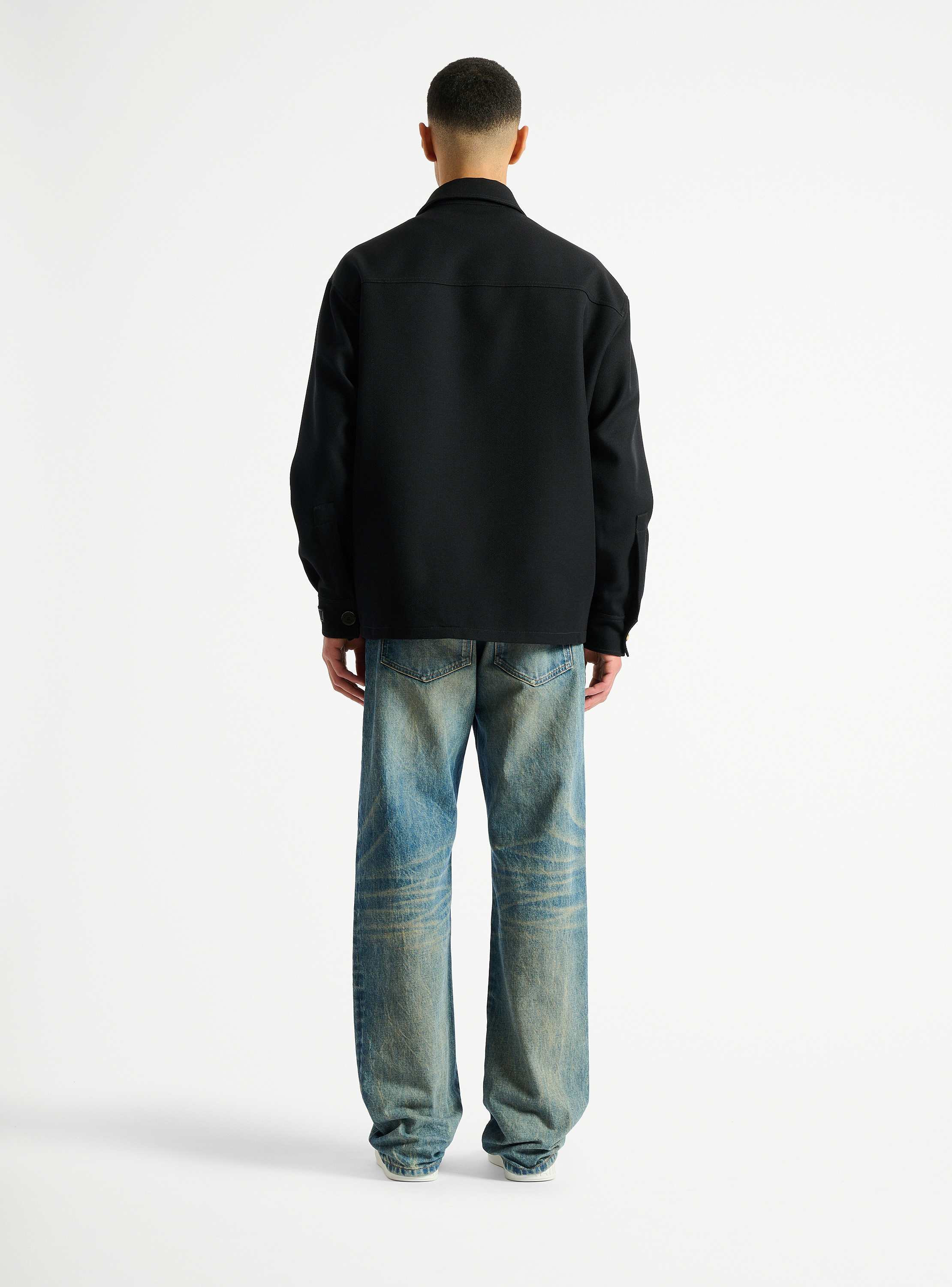 Wool twill overshirt