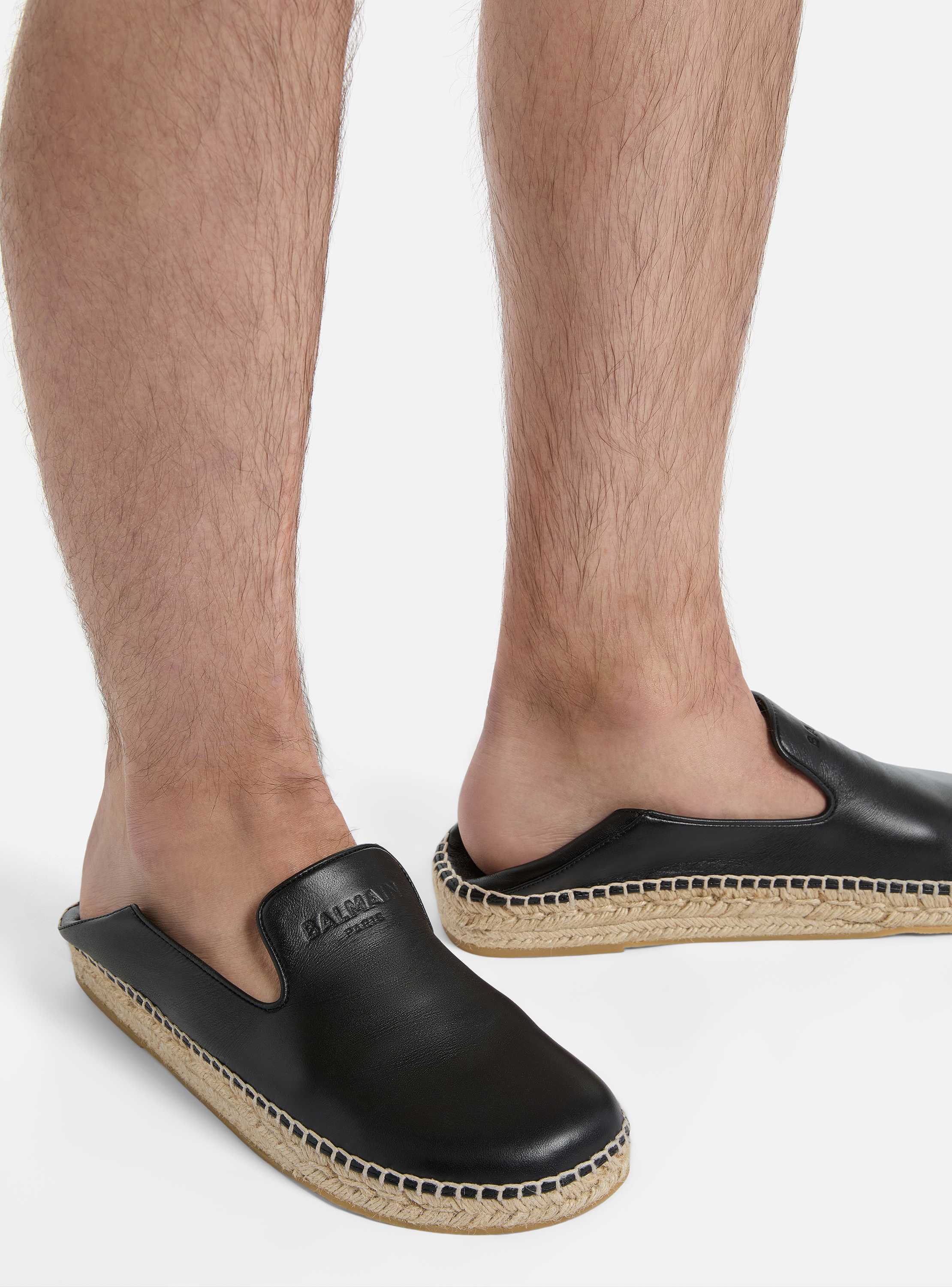 Smooth leather espadrilles