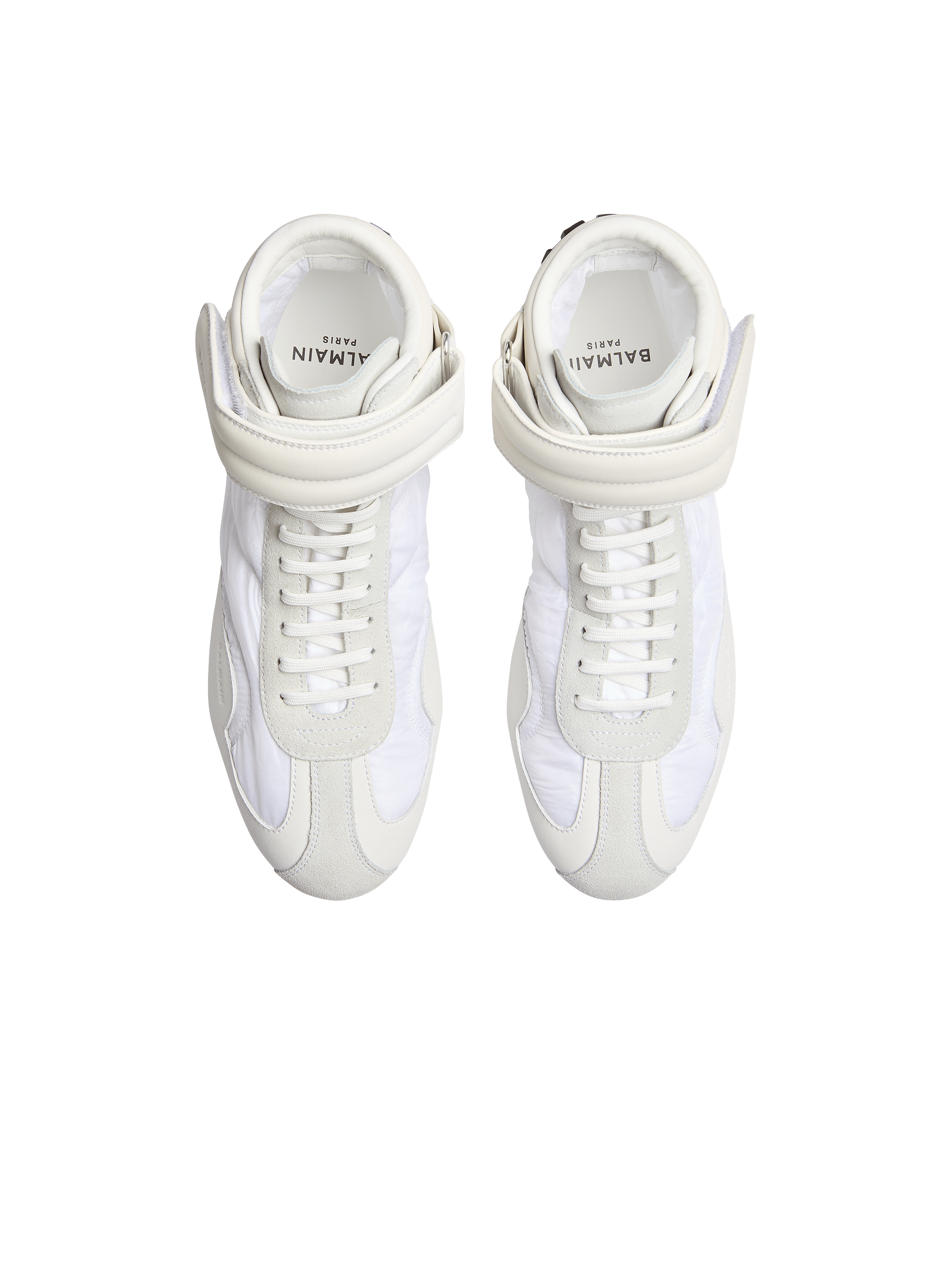 Racing Mid-Top trainers in nylon and leather