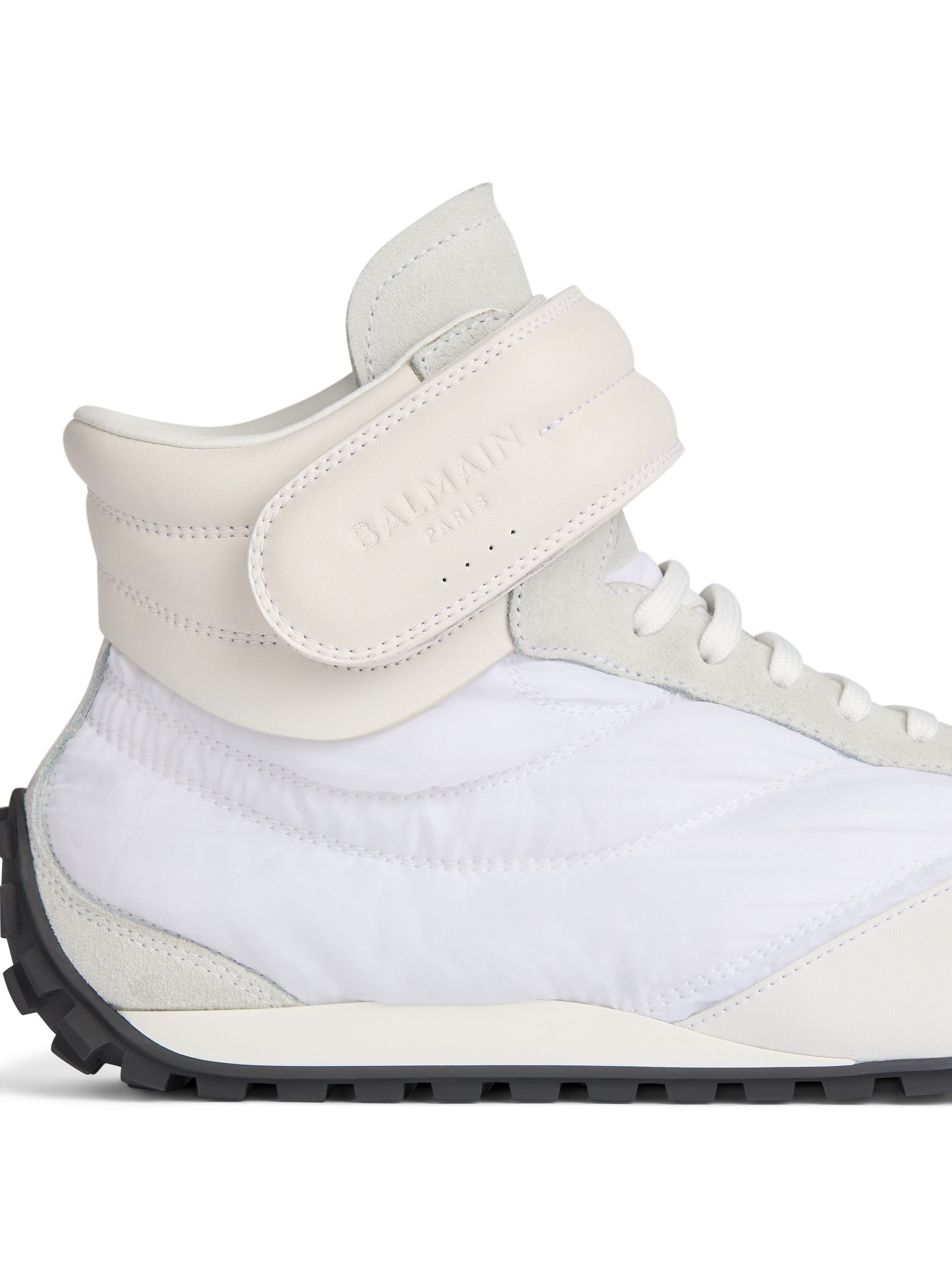 Racing Mid-Top trainers in nylon and leather