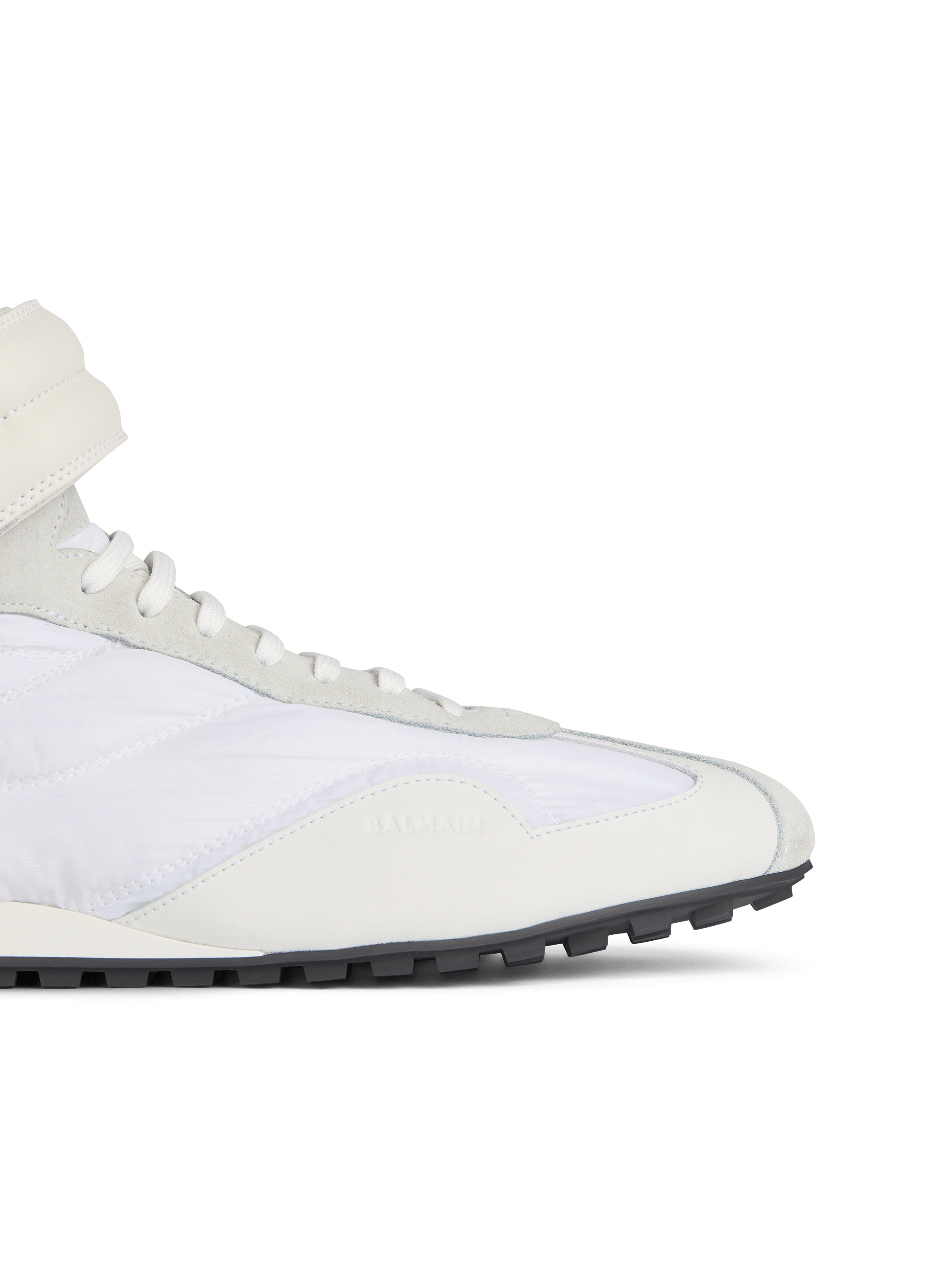 Racing Mid-Top trainers in nylon and leather