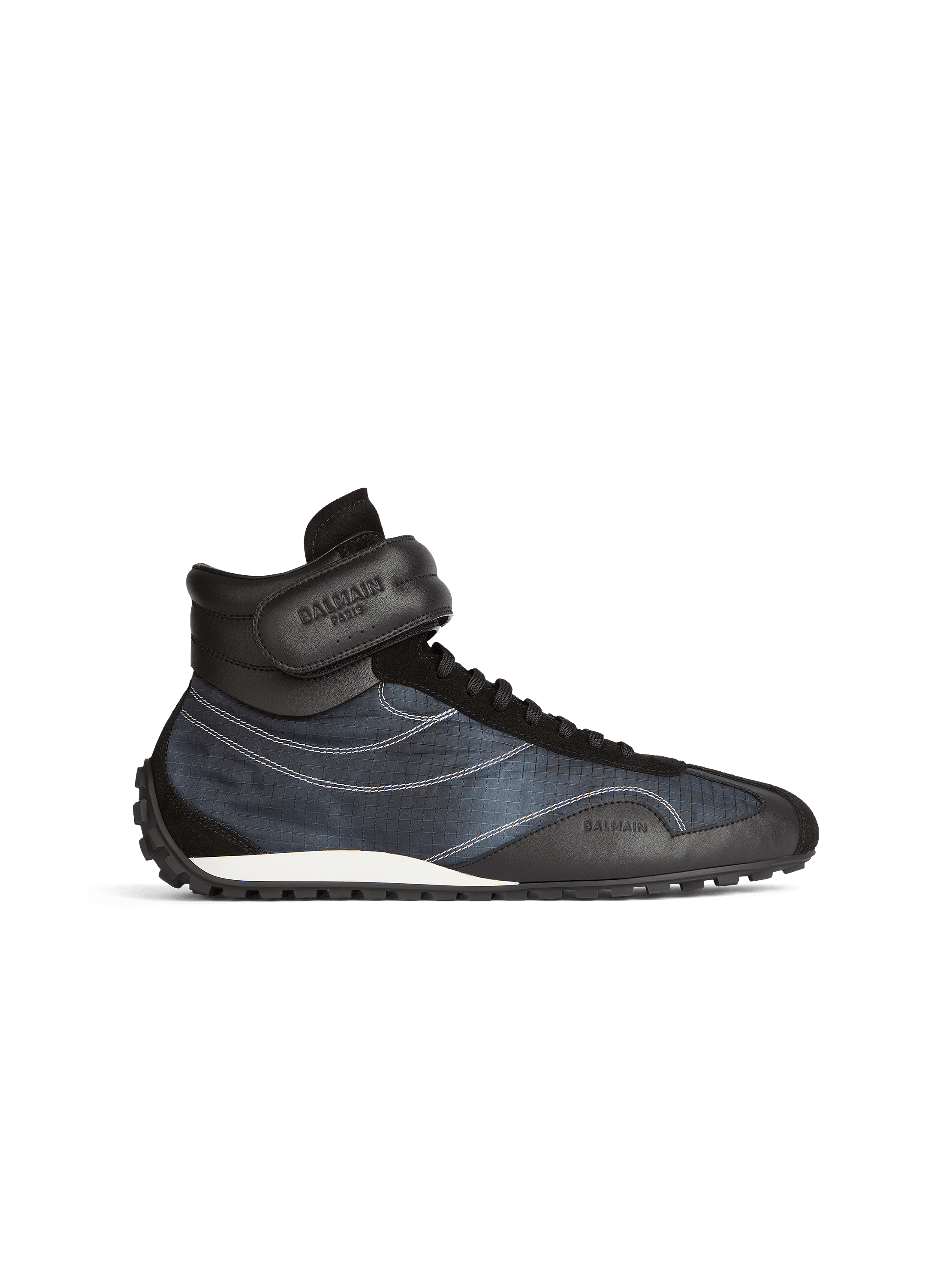 Racing Mid-Top Sneakers aus Nylon und Leder