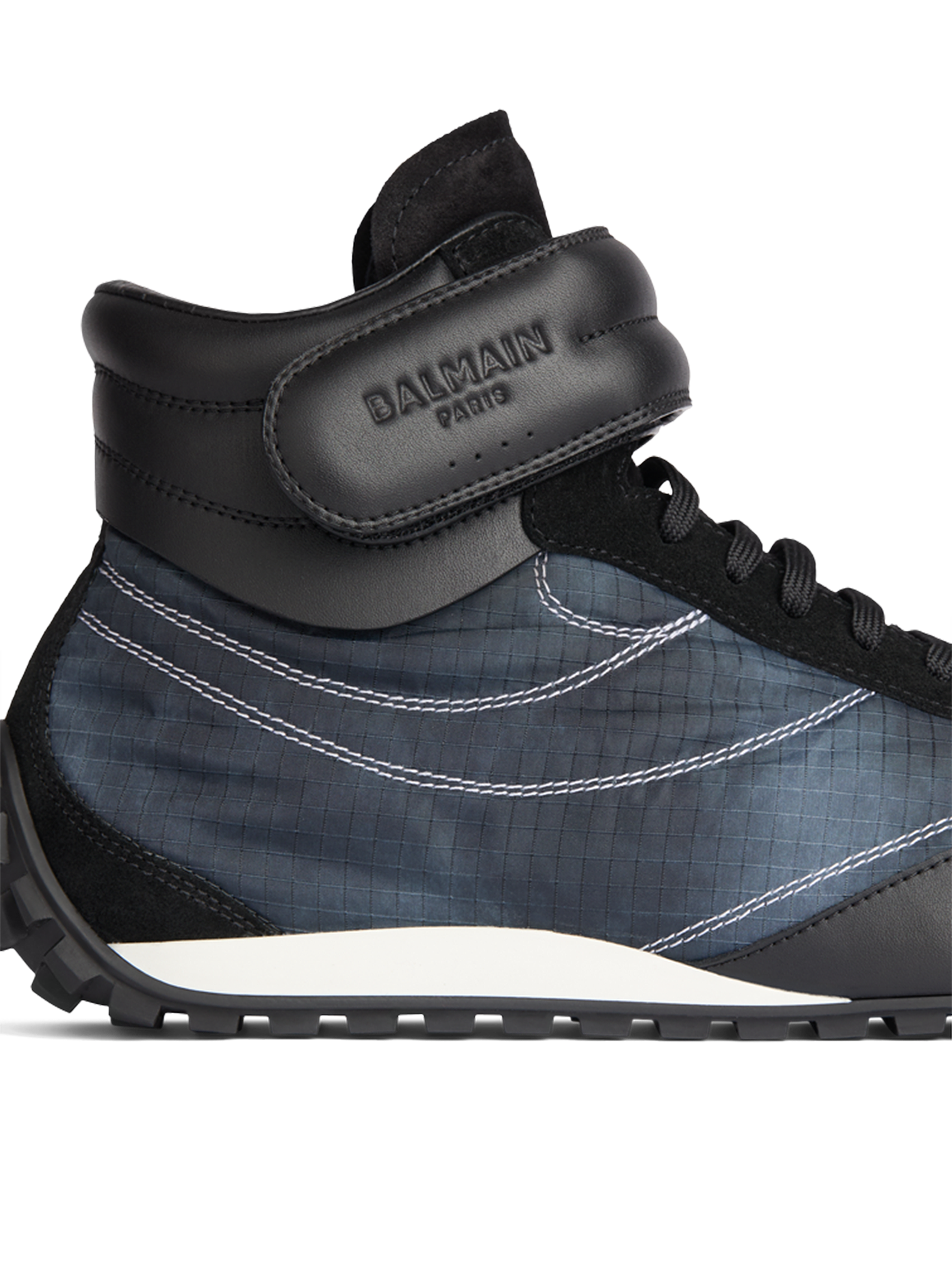 Racing Mid-Top Sneakers aus Nylon und Leder