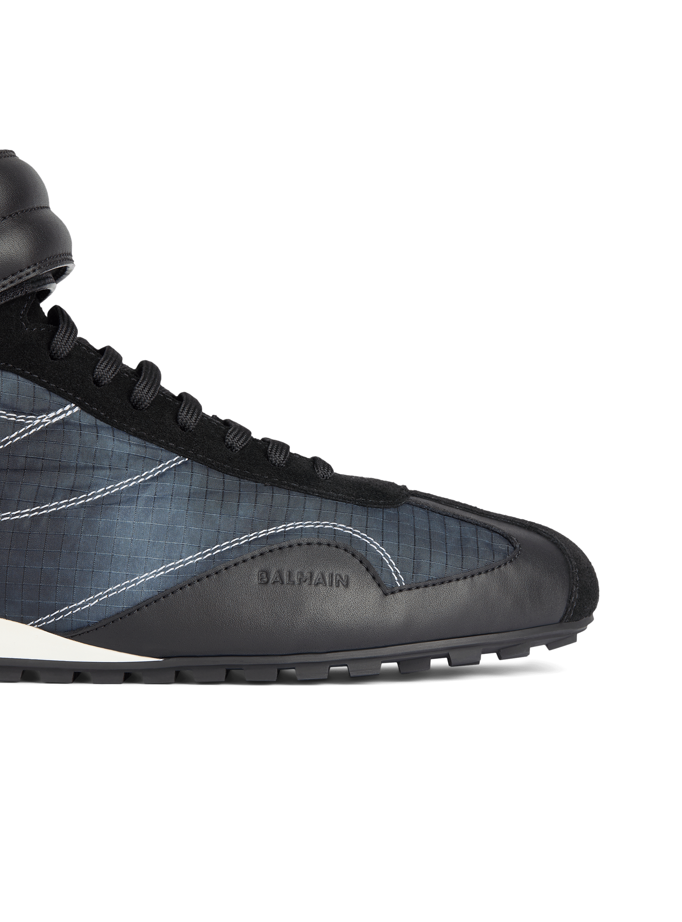 Racing Mid-Top Sneakers aus Nylon und Leder