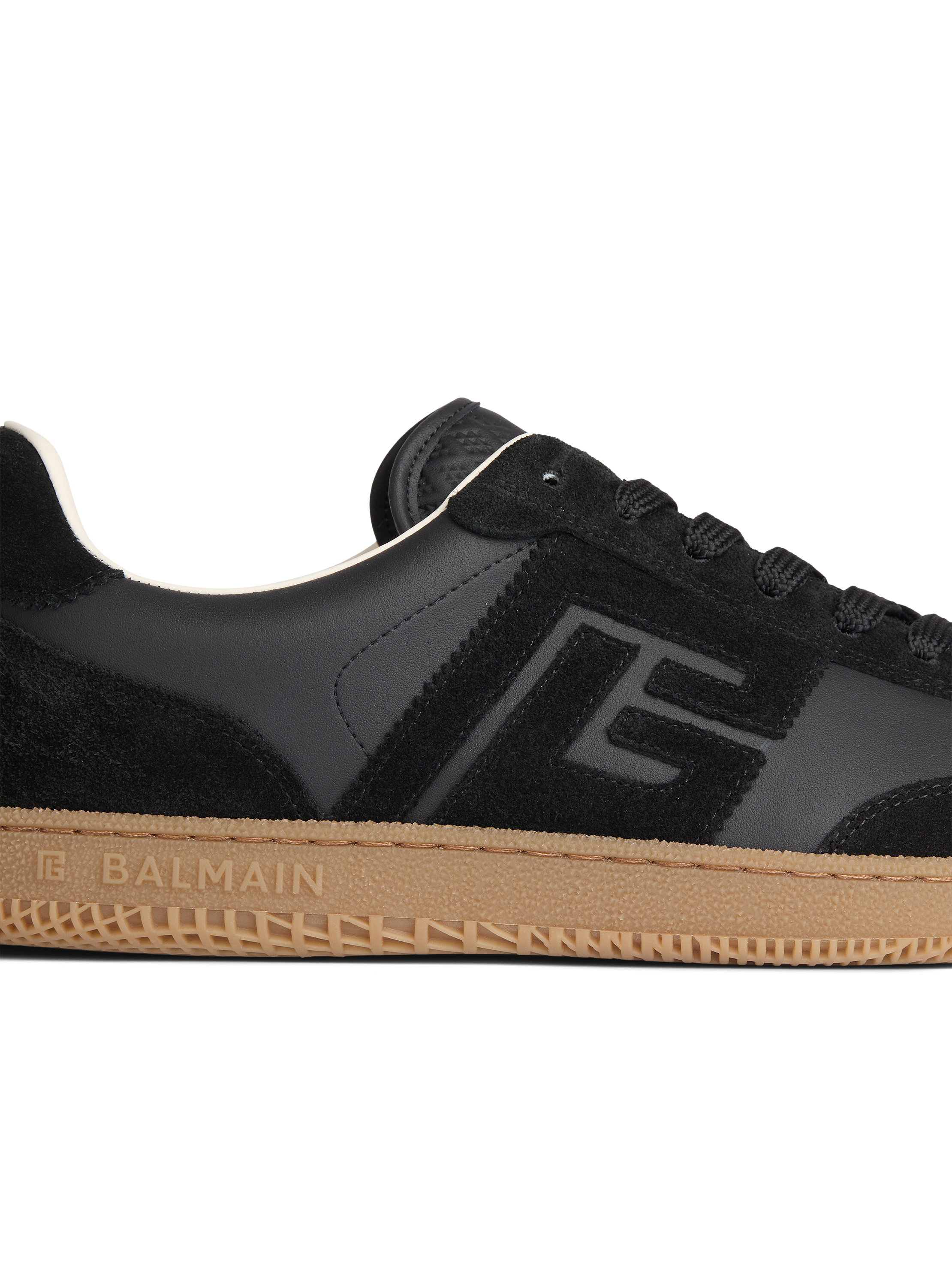 Balmain Swan suede and smooth leather trainers