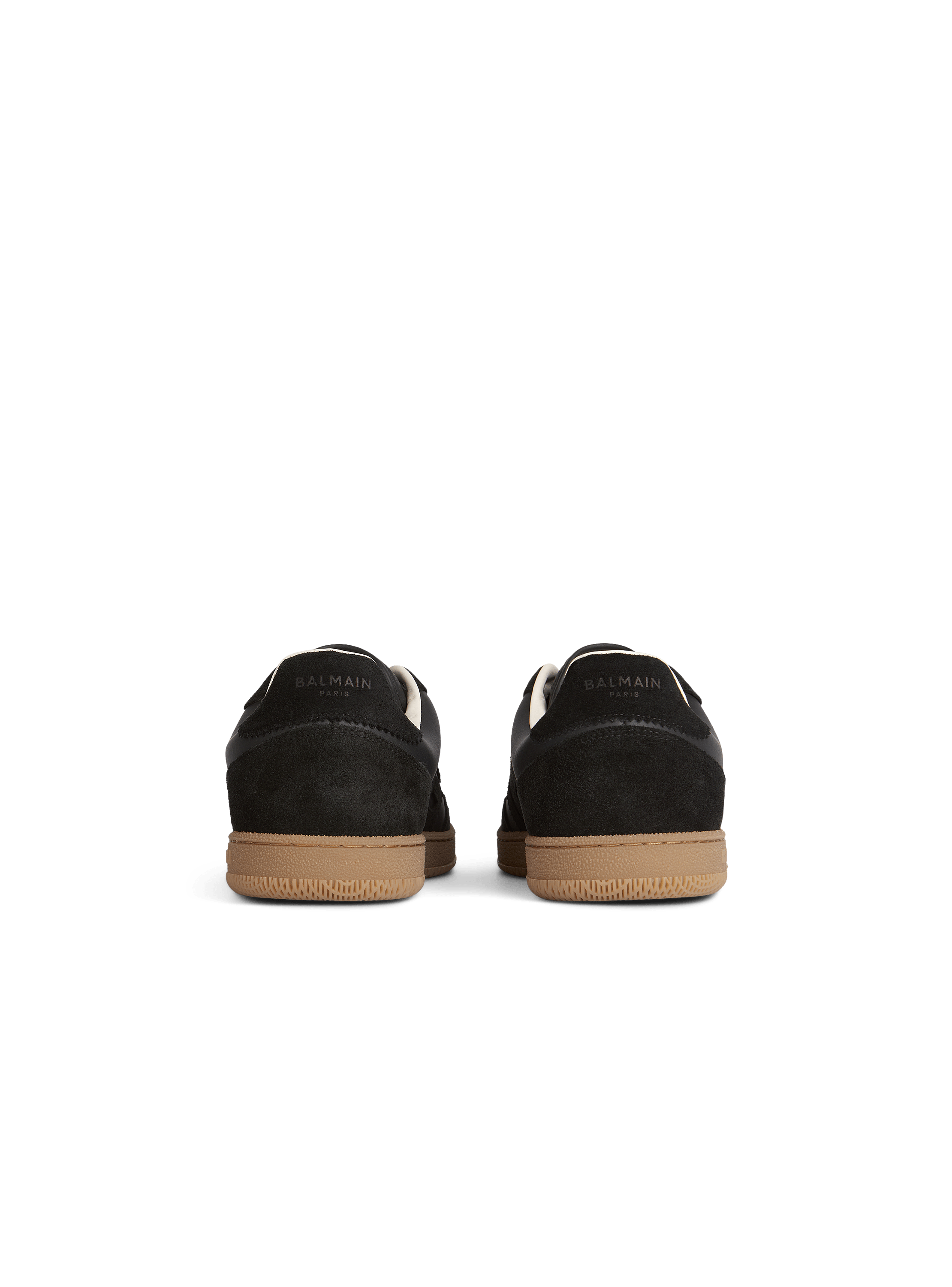 Balmain Swan suede and smooth leather trainers