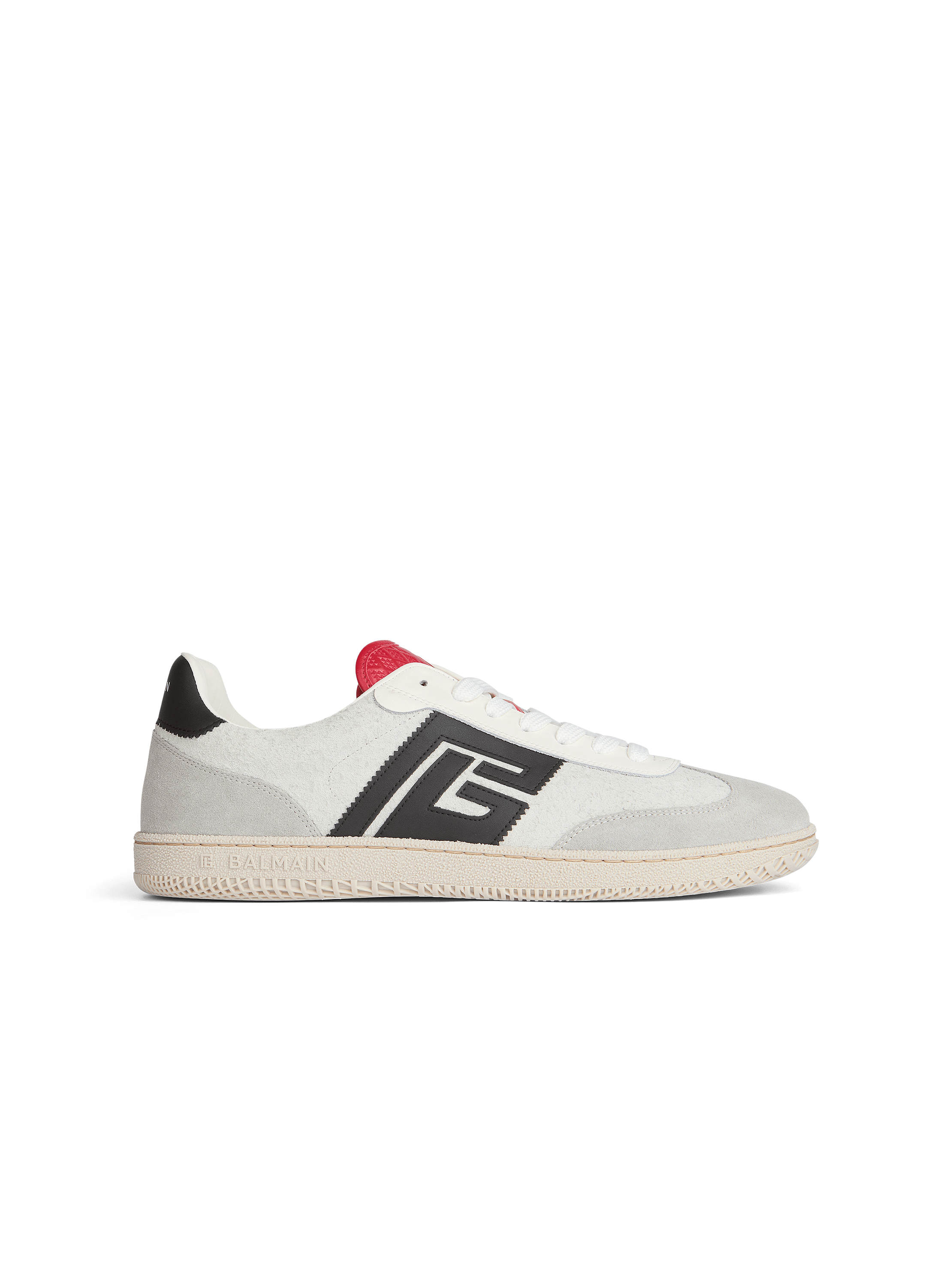 Sneakers Balmain Swan in pelle scamosciata e liscia