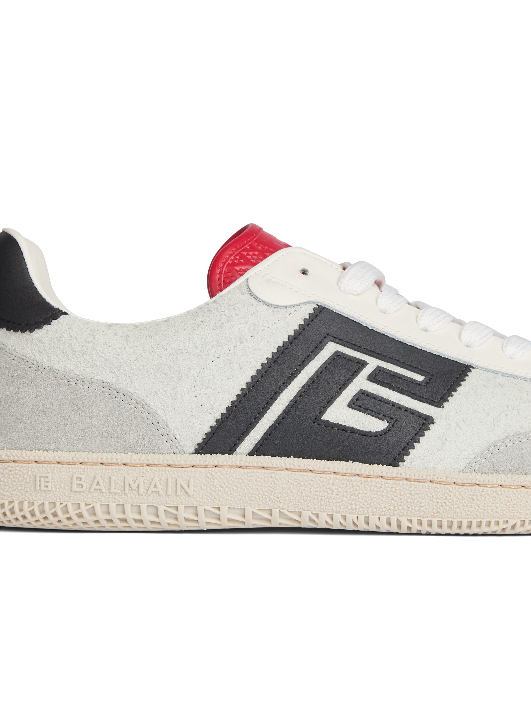 Sneakers Balmain Swan in pelle scamosciata e liscia