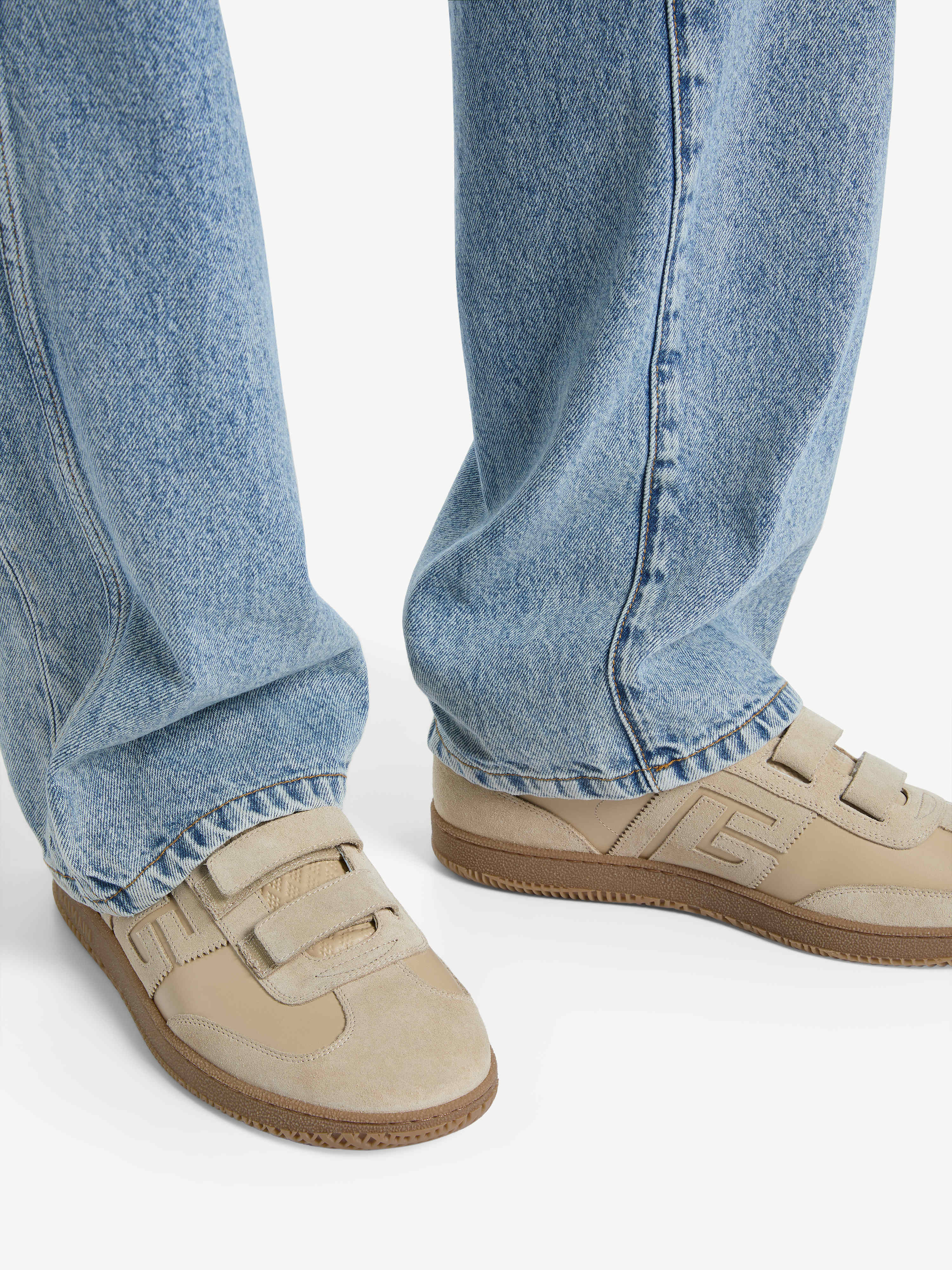 Balmain Swan trainers in smooth leather and suede