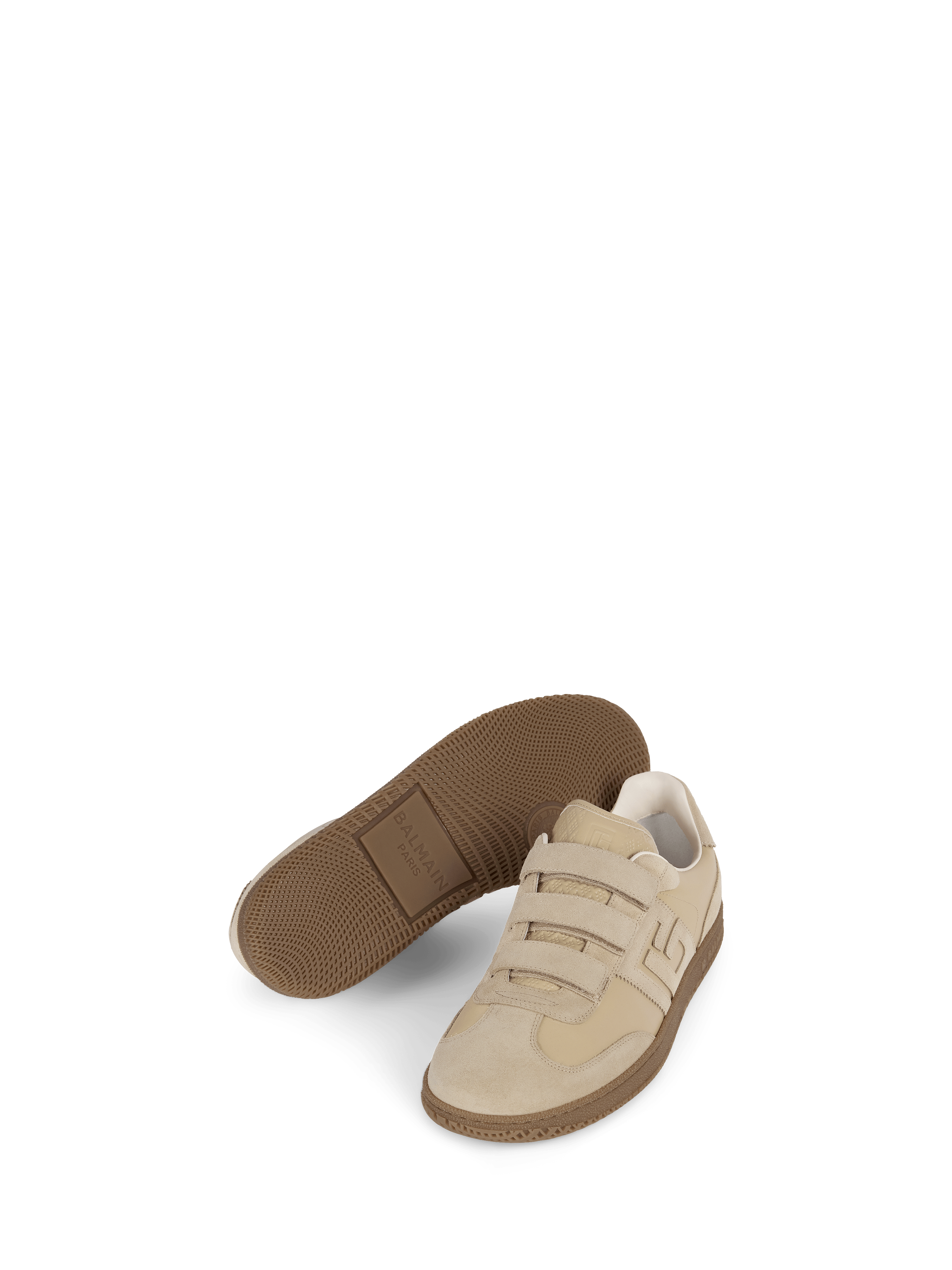 Balmain Swan trainers in smooth leather and suede