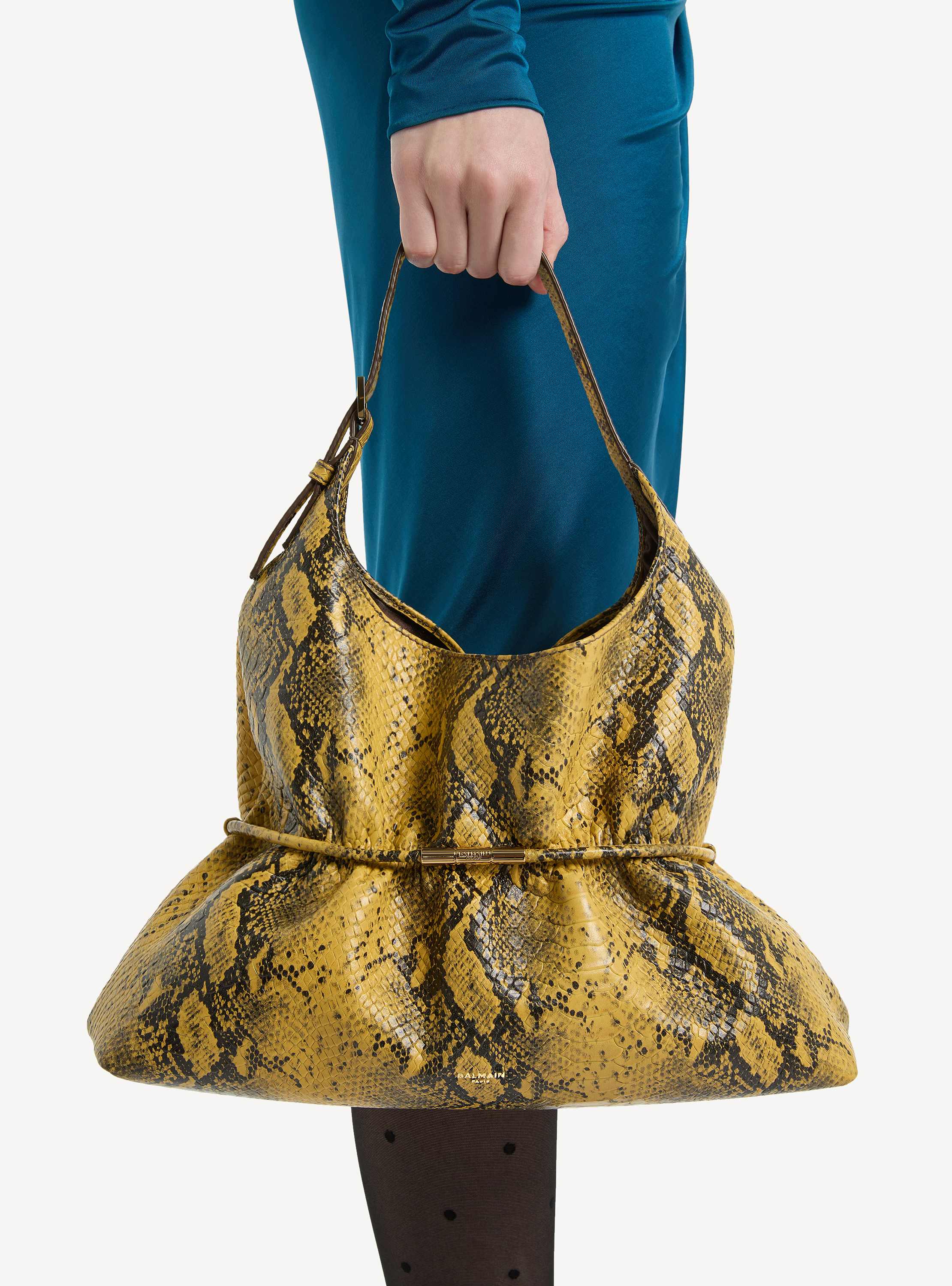 SPHYNX medium bag in python-effect leather