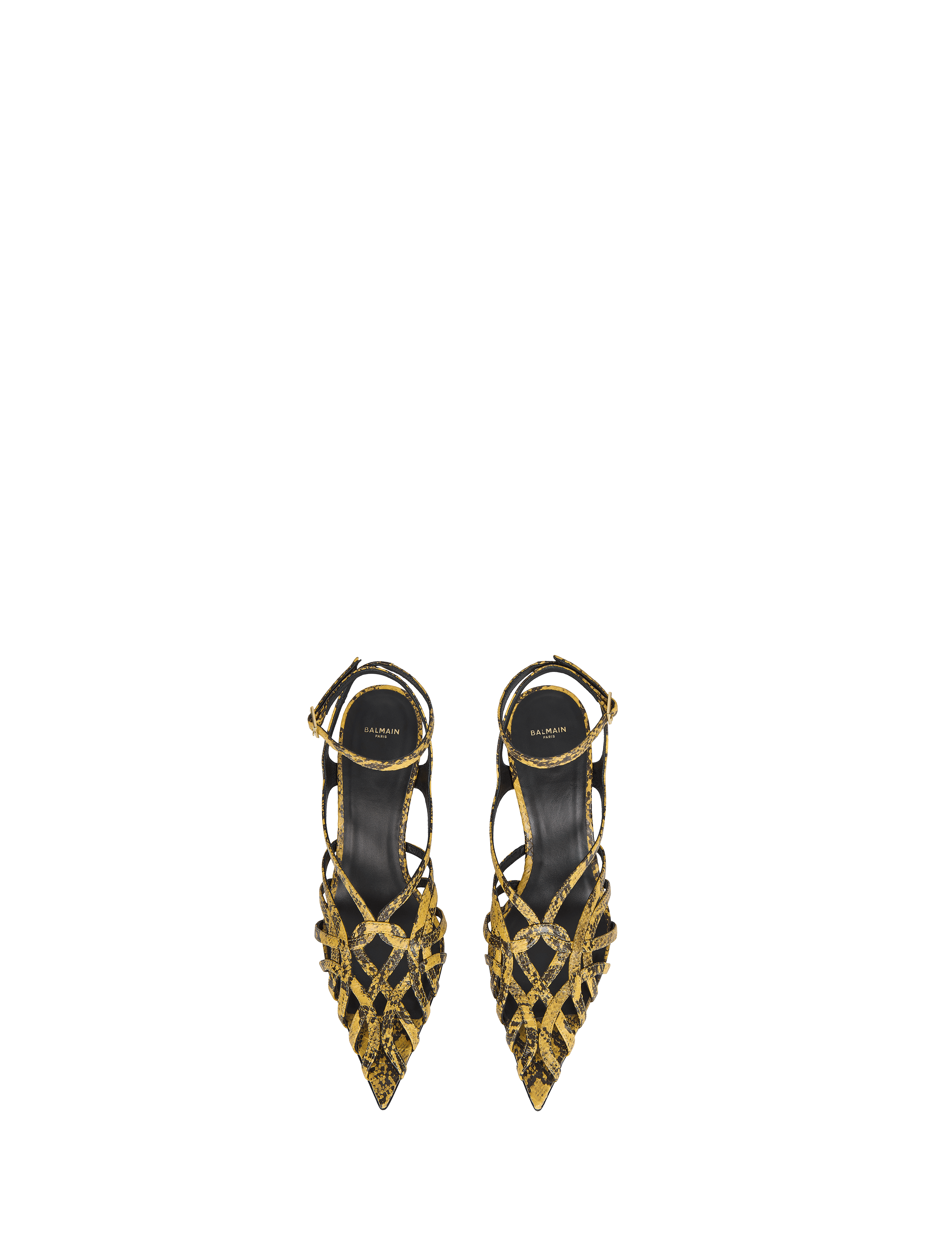Sandales Cage en cuir effet python