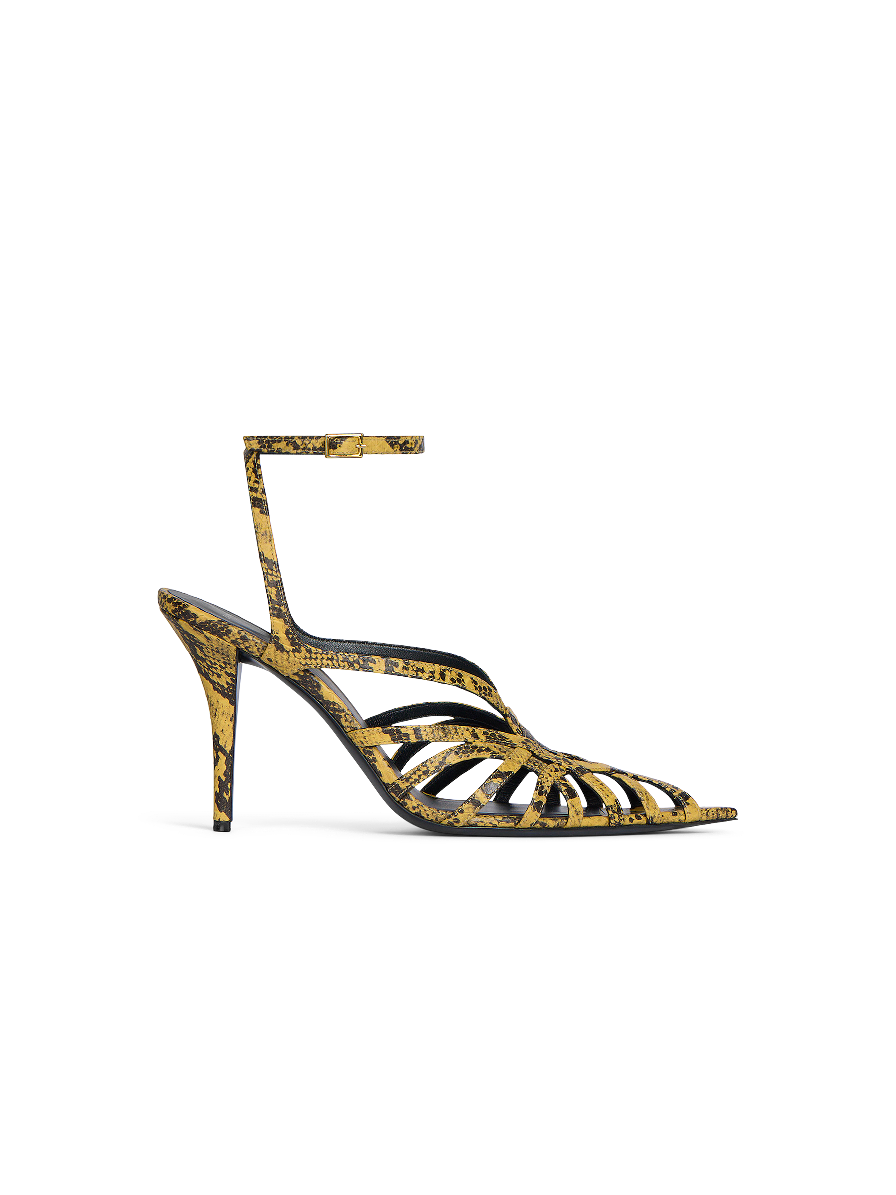 Sandales Cage en cuir effet python
