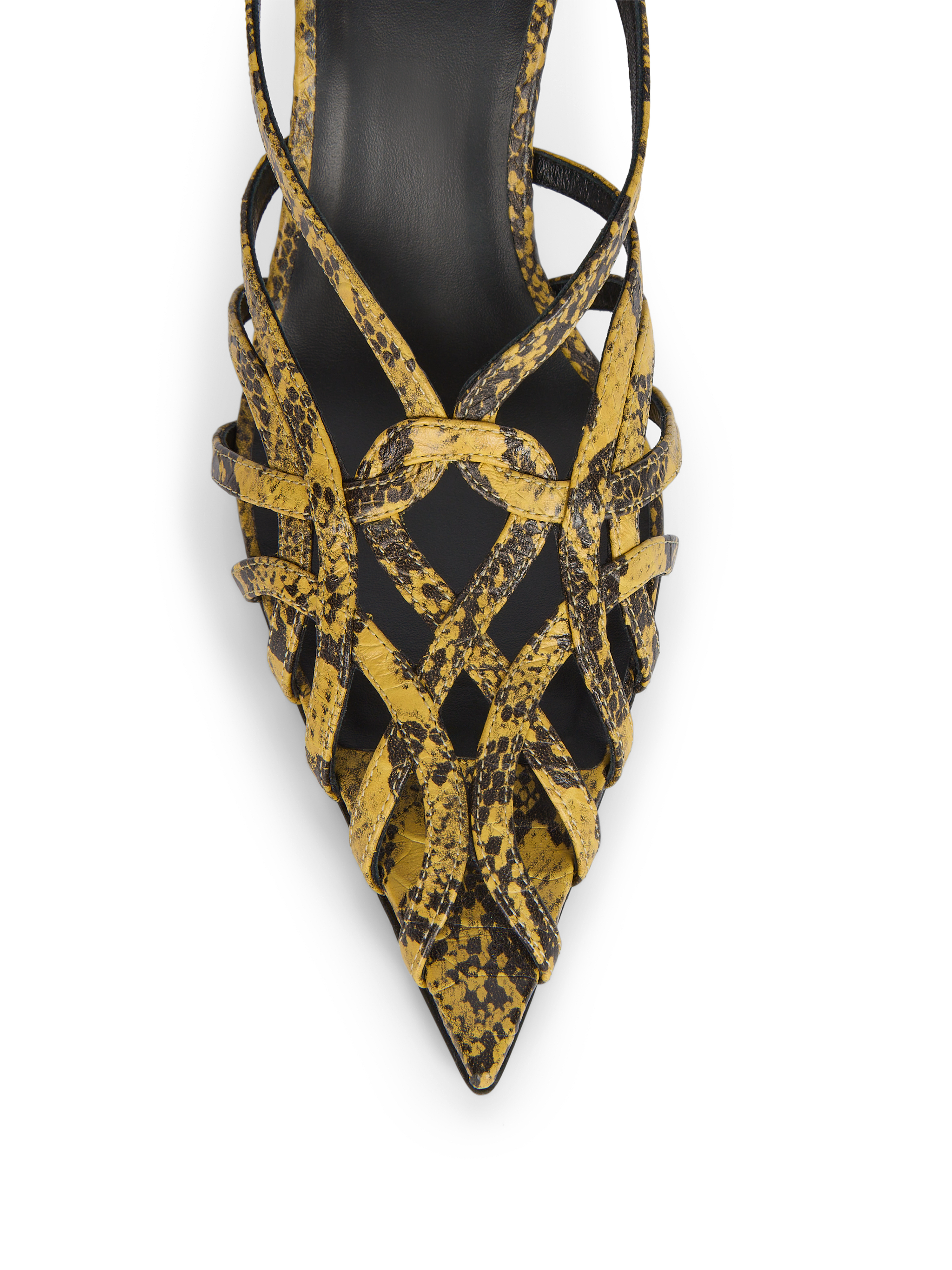 Sandales Cage en cuir effet python