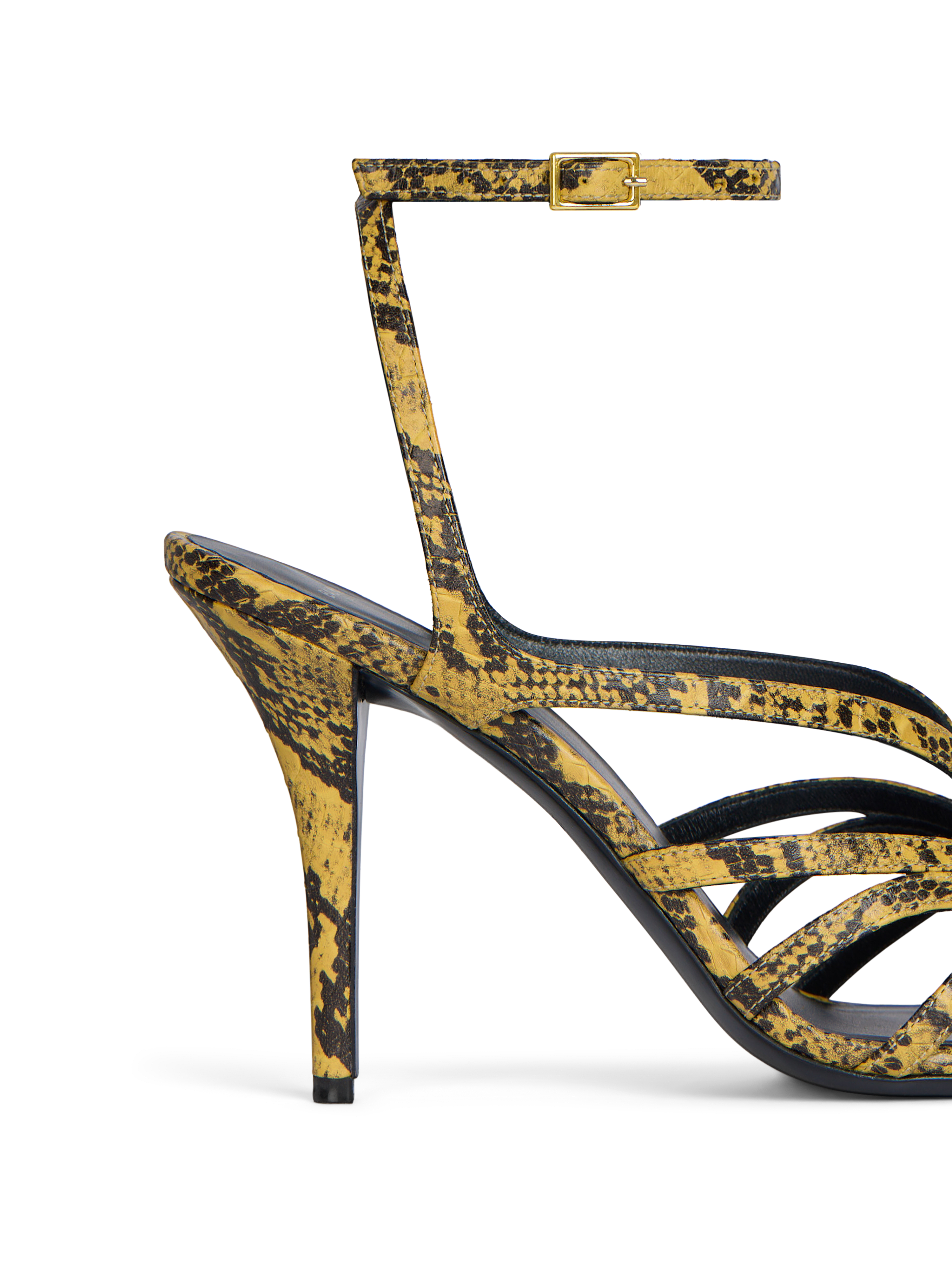 Sandales Cage en cuir effet python