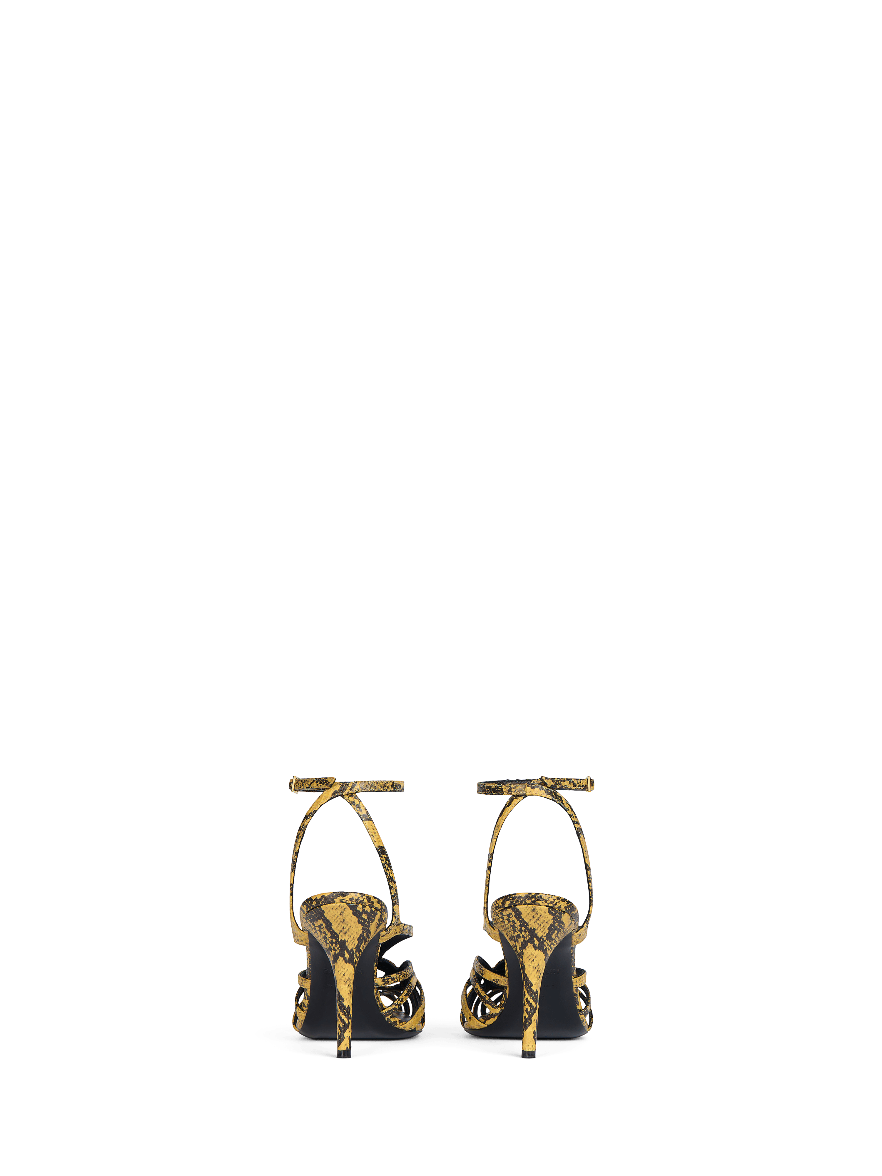 Sandales Cage en cuir effet python