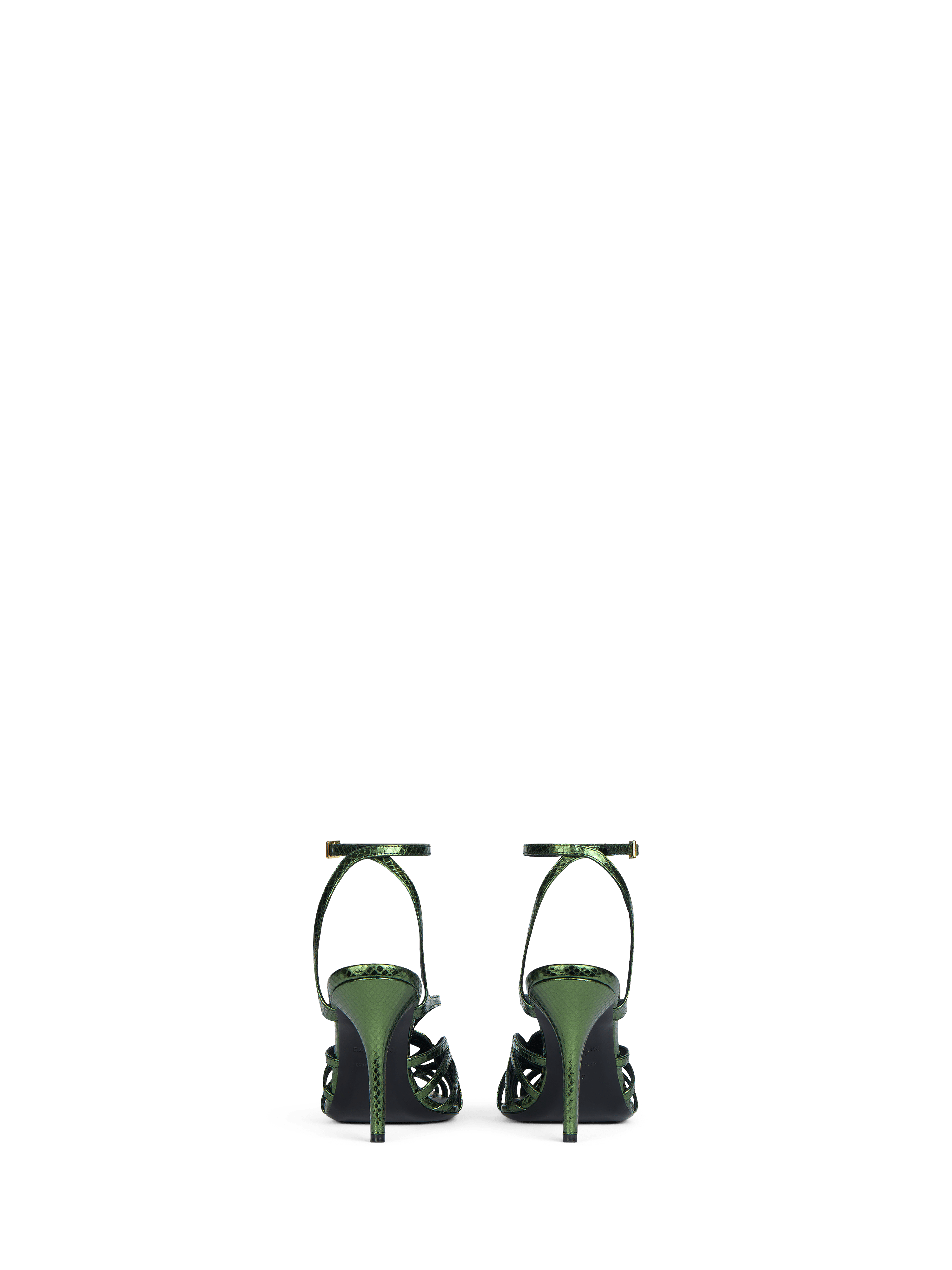 Python-effect leather Cage sandals